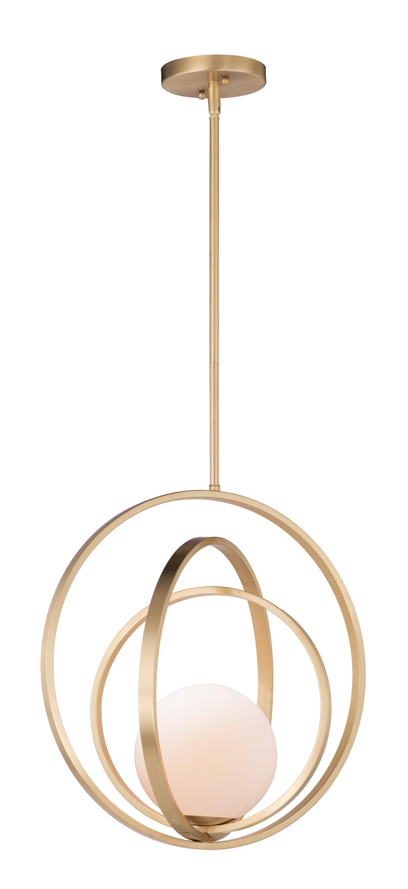 Maxim 26054SWSBR 18 in. Coronet One-Light Single Pendant Ceiling Light, Satin Brass