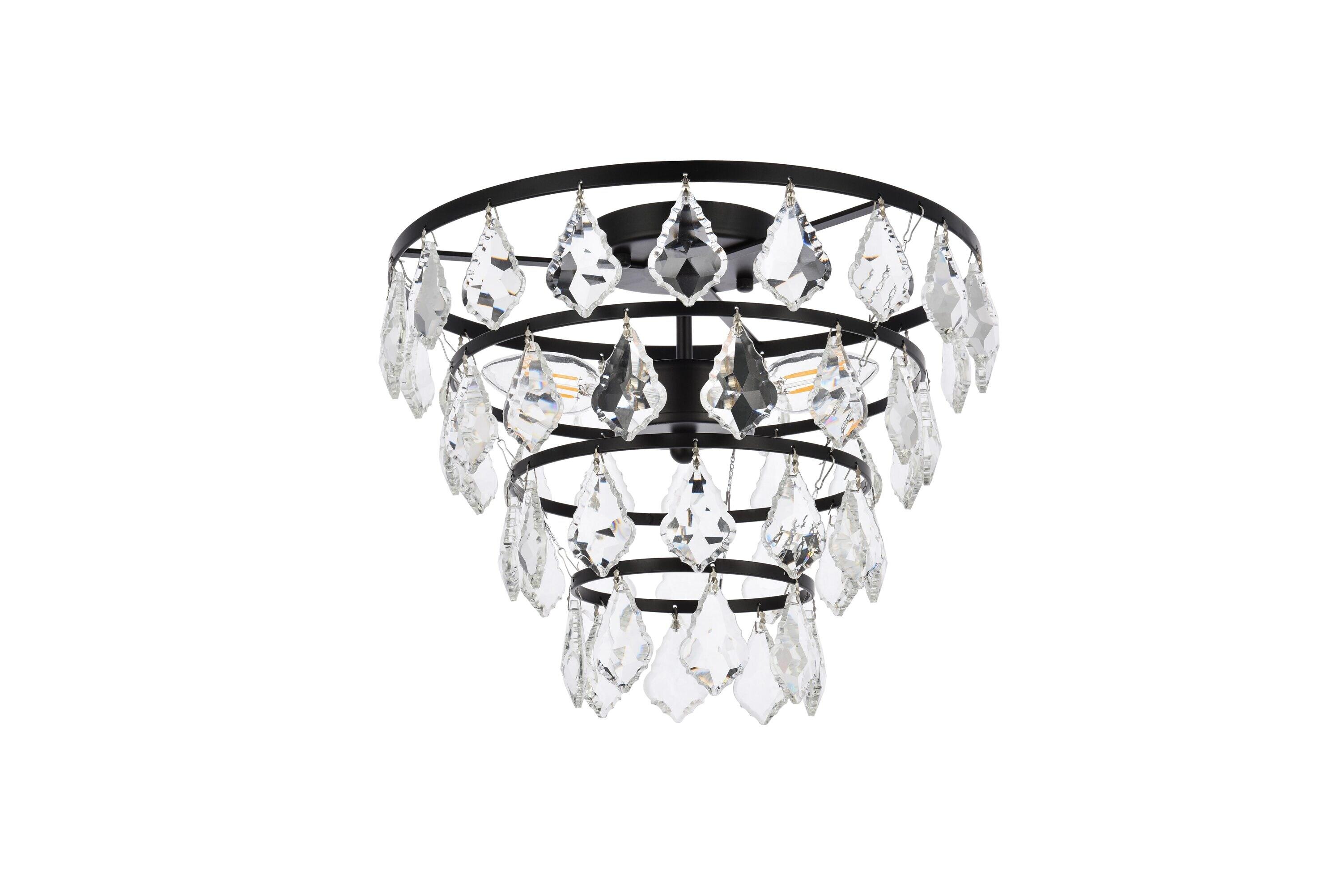 Elegant Lighting Ella 14 inch flush mount in black