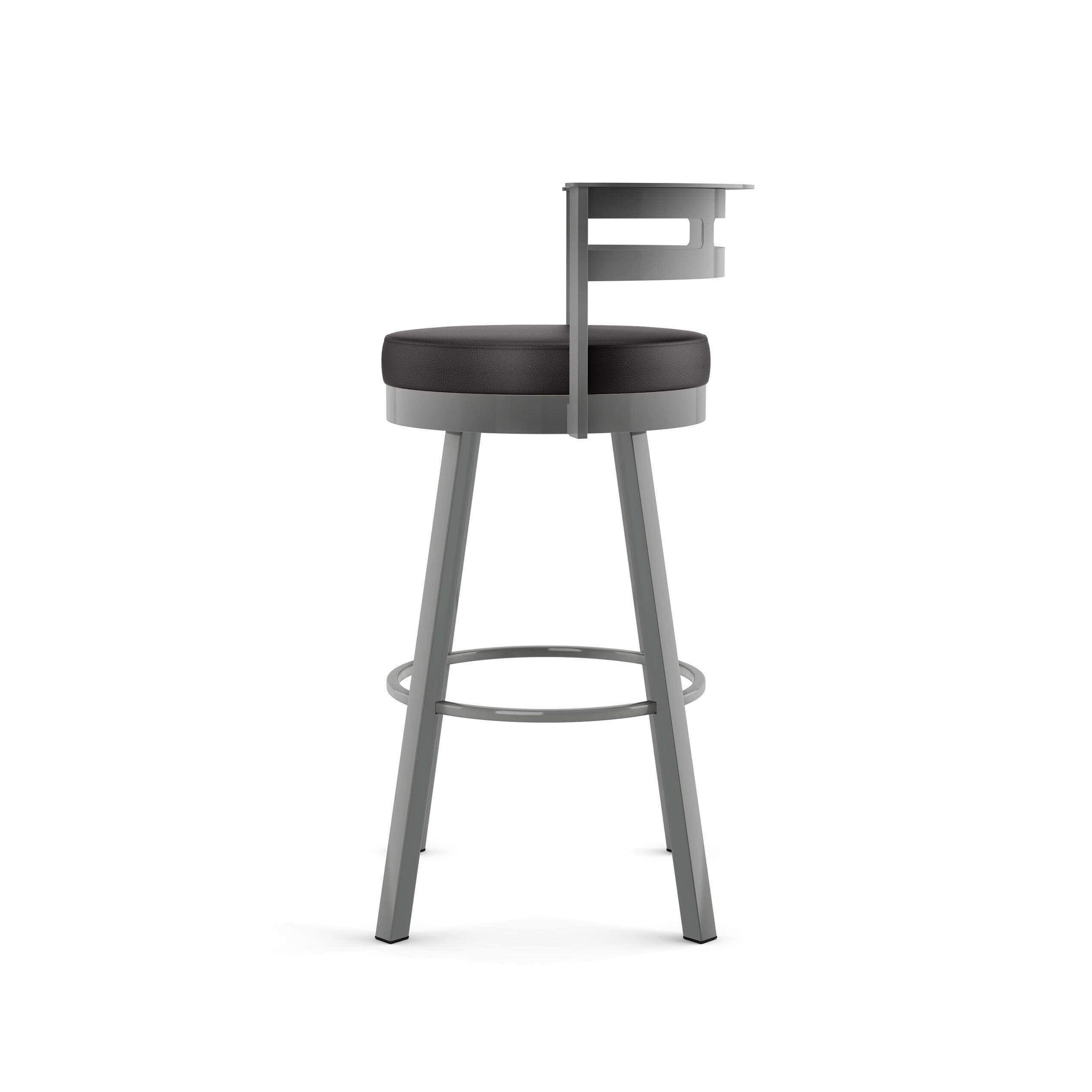 Amisco Render Upholstered Counter Height Barstool: Faux Leather, Steel Frame, Fixed Height