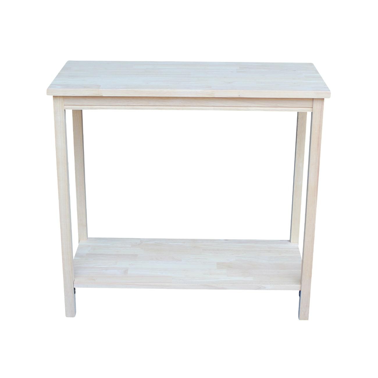 International Concepts 29" Rectangular Portman Accent Table Unfinished : Hardwood Furniture, Fixed Shelf, Dry Dust Care