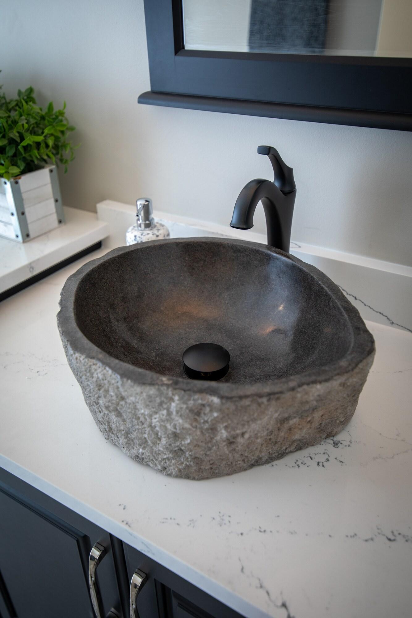 Eden Bath 20'' Gray Stone Specialty Bathroom Sink