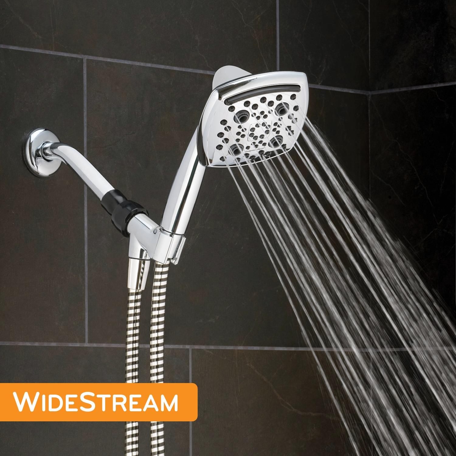 Oxygenics Marvel 6.0 -Spray Chrome 4.88-in Square Handheld High Pressure Shower Head 1.8 GPM