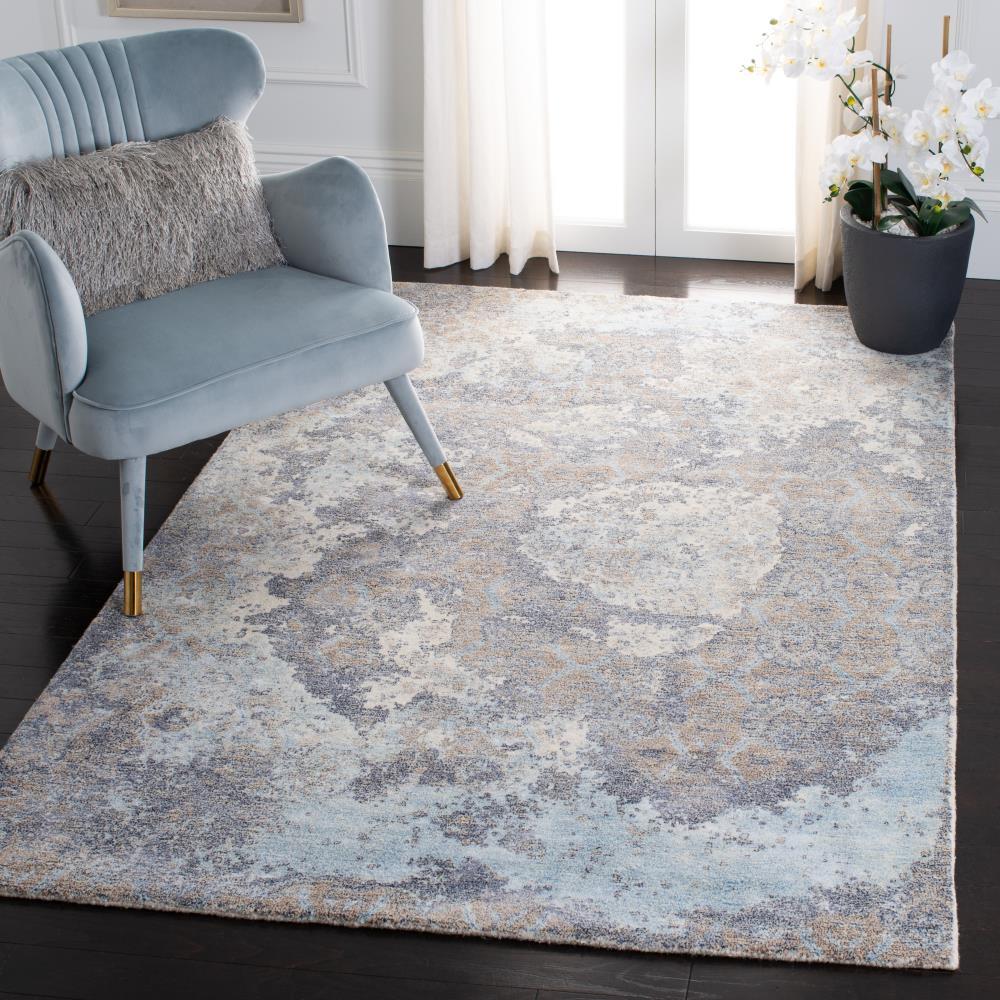 Restoration Vintage RVT111 Hand Tufted Indoor Area Rug - 5'x8' - Blue/Ivory - Safavieh