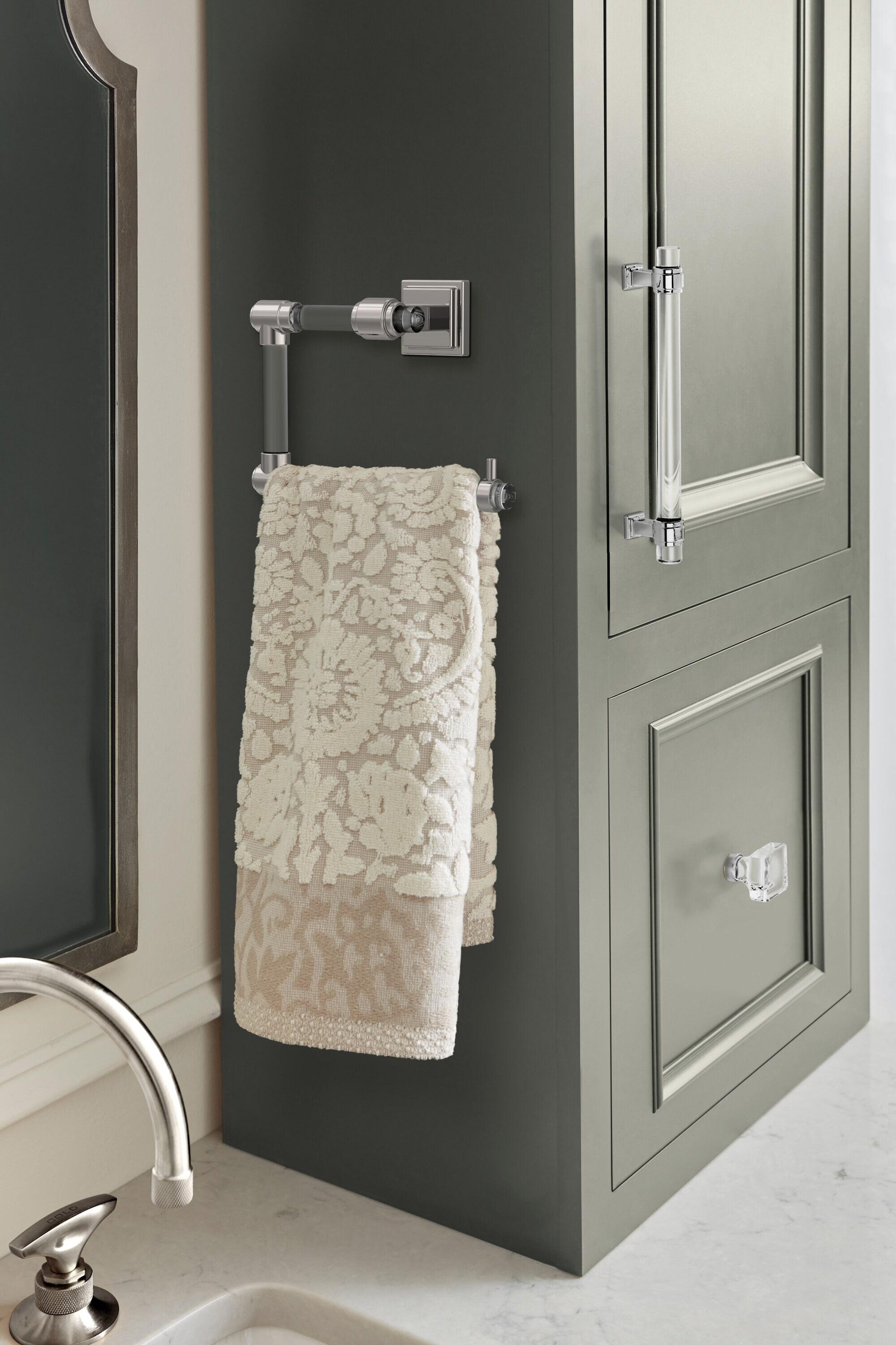 Glacio Clear/Polished Nickel Open Towel Ring