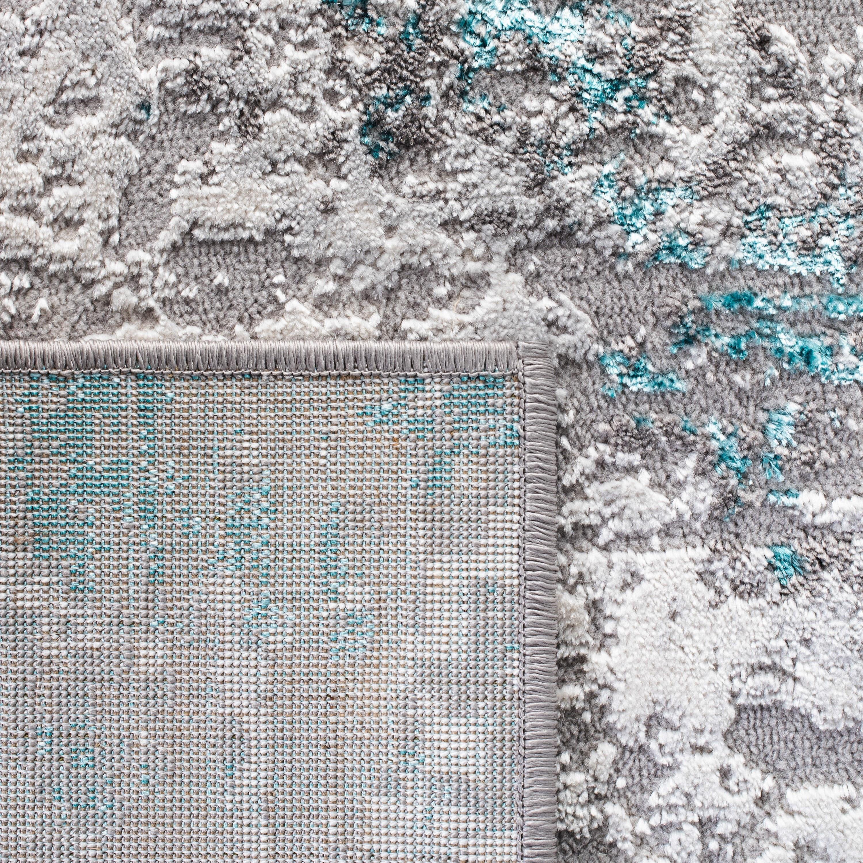 Amelia ALA232 Power Loomed Area Rug - Grey/Turquoise - 4'5"x6'5" - Safavieh.