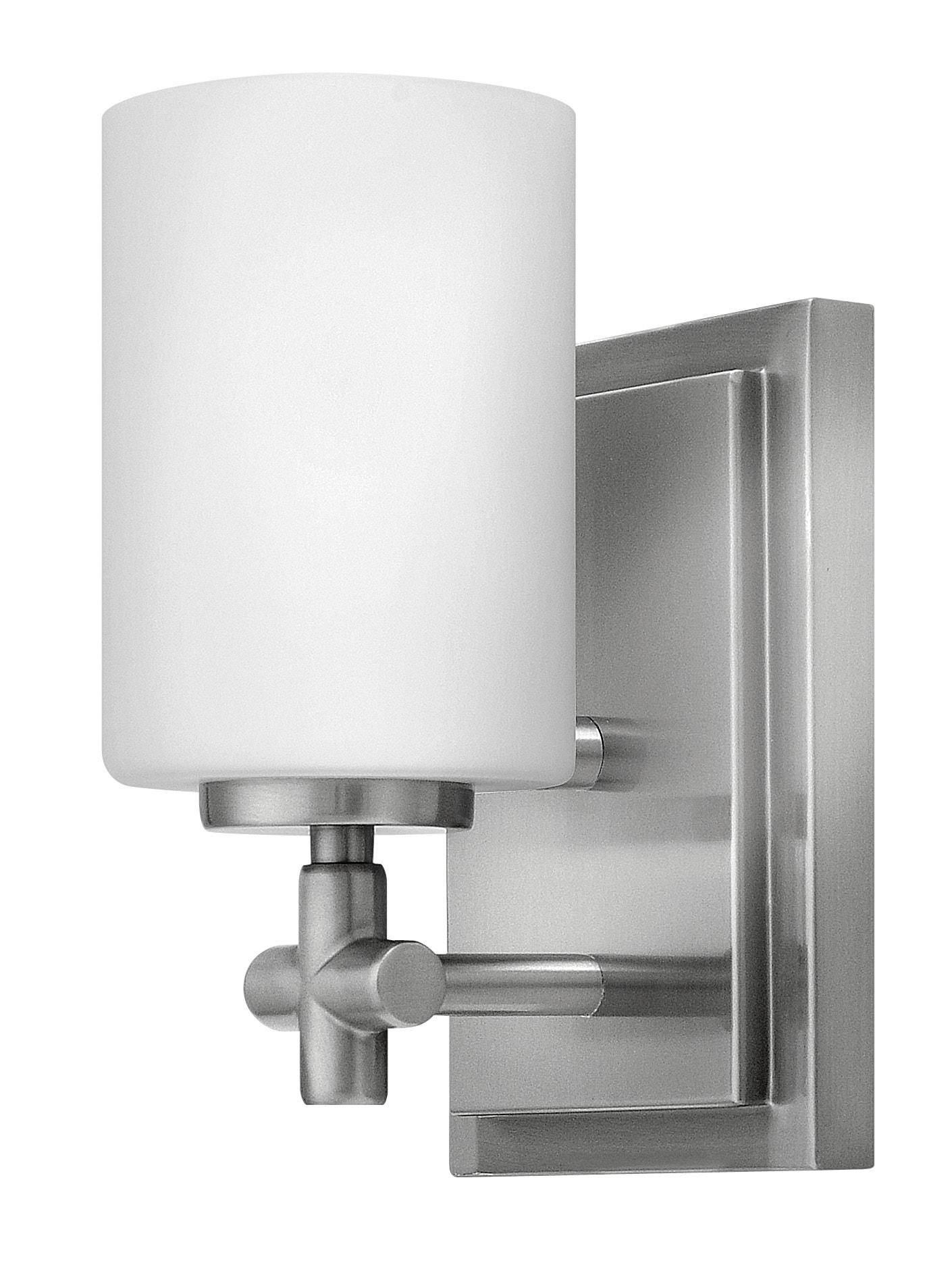 Sophisticated Brushed Nickel Wall Light with Etched Opal Glass