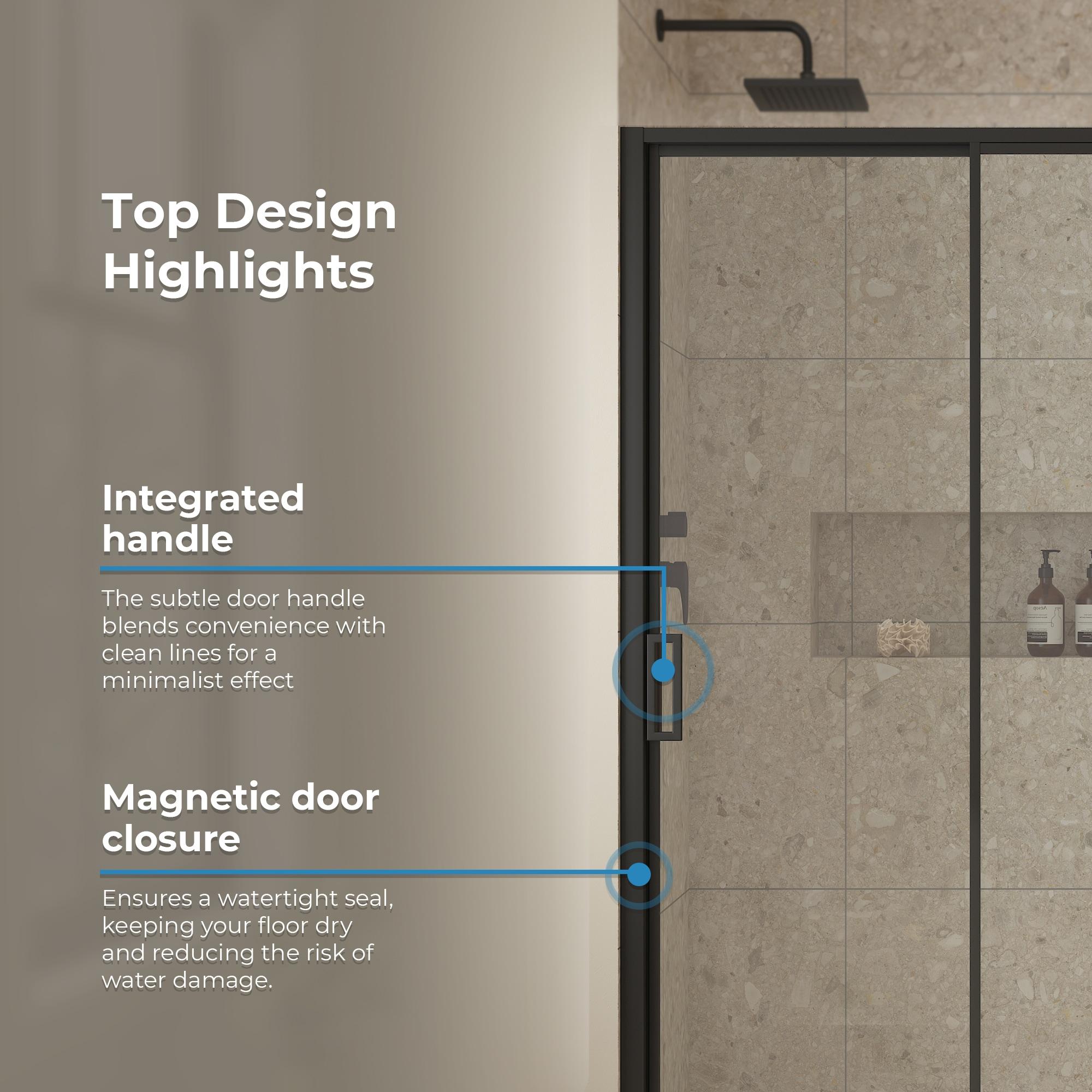 Ove Decors Stanford 48 In. W X 74 In. H Sliding Clear Straight Alcove Shower Door