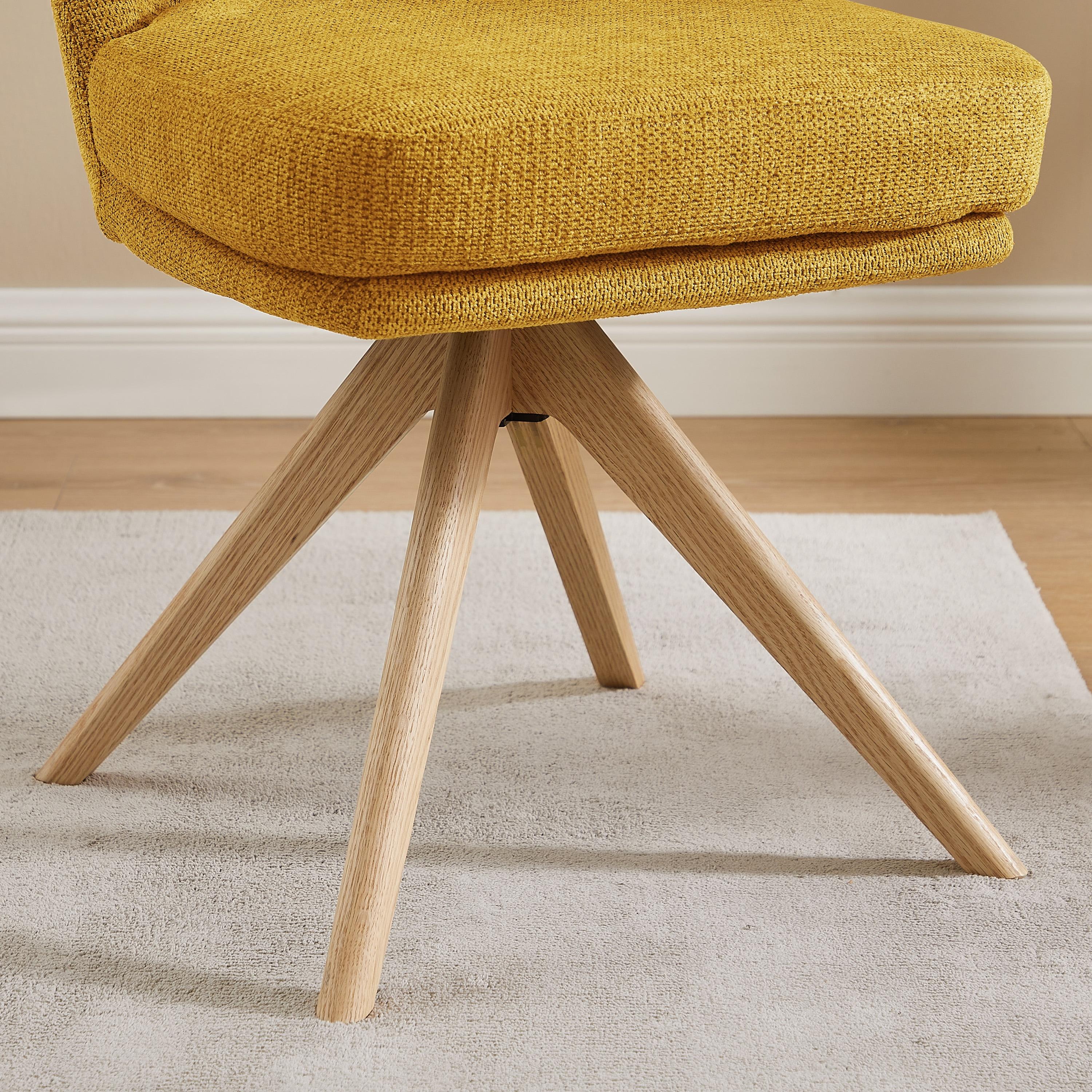 Art Leon Modern Yellow Swivel Accent Chair