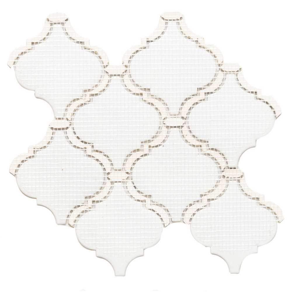 The Tile Life Tahitian Pearl Lantern 5x4.5 Statuario Silver Glass Wall Tile - 4x4 Sample