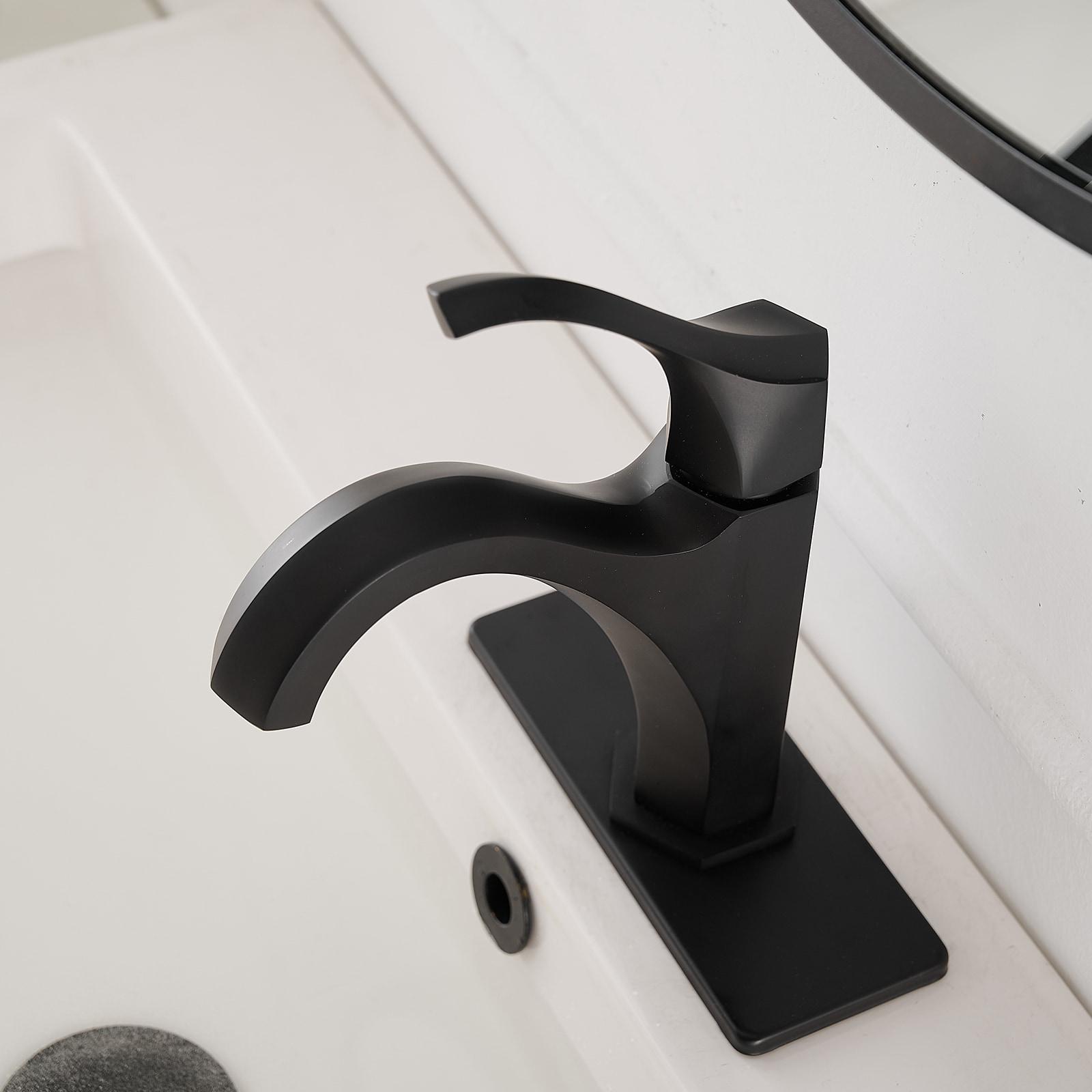 Single-Hole Single-handle Bathroom Faucet with Drain Assembly