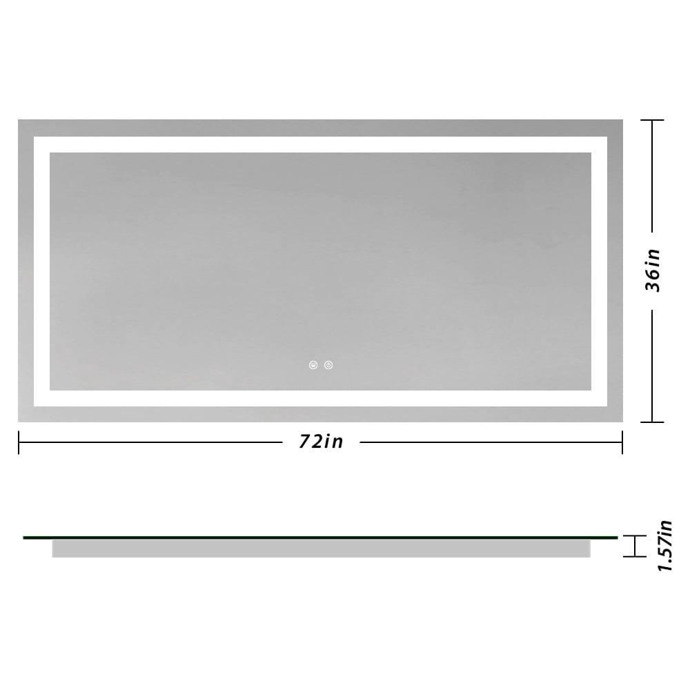 Keonjinn 84 x 32 Inch LED Bathroom Mirror with Lights 3 Color Temperature Frontlit Oversized Vanity Mirror Wall Mounted Anti-Fog, UL Listed LED Driver, Tempered Glass Dimmable Lighted Bathroom Mirror