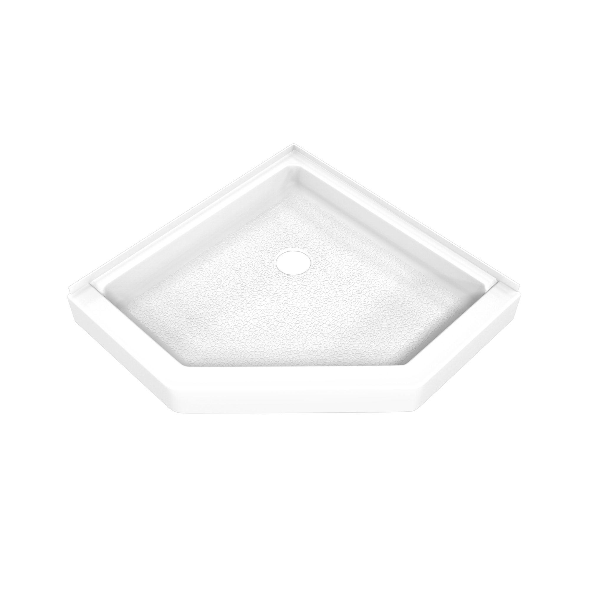 DreamLine DreamStone 36 in. D x 36 in. W Base and Wall Kit in White Modern Subway Pattern