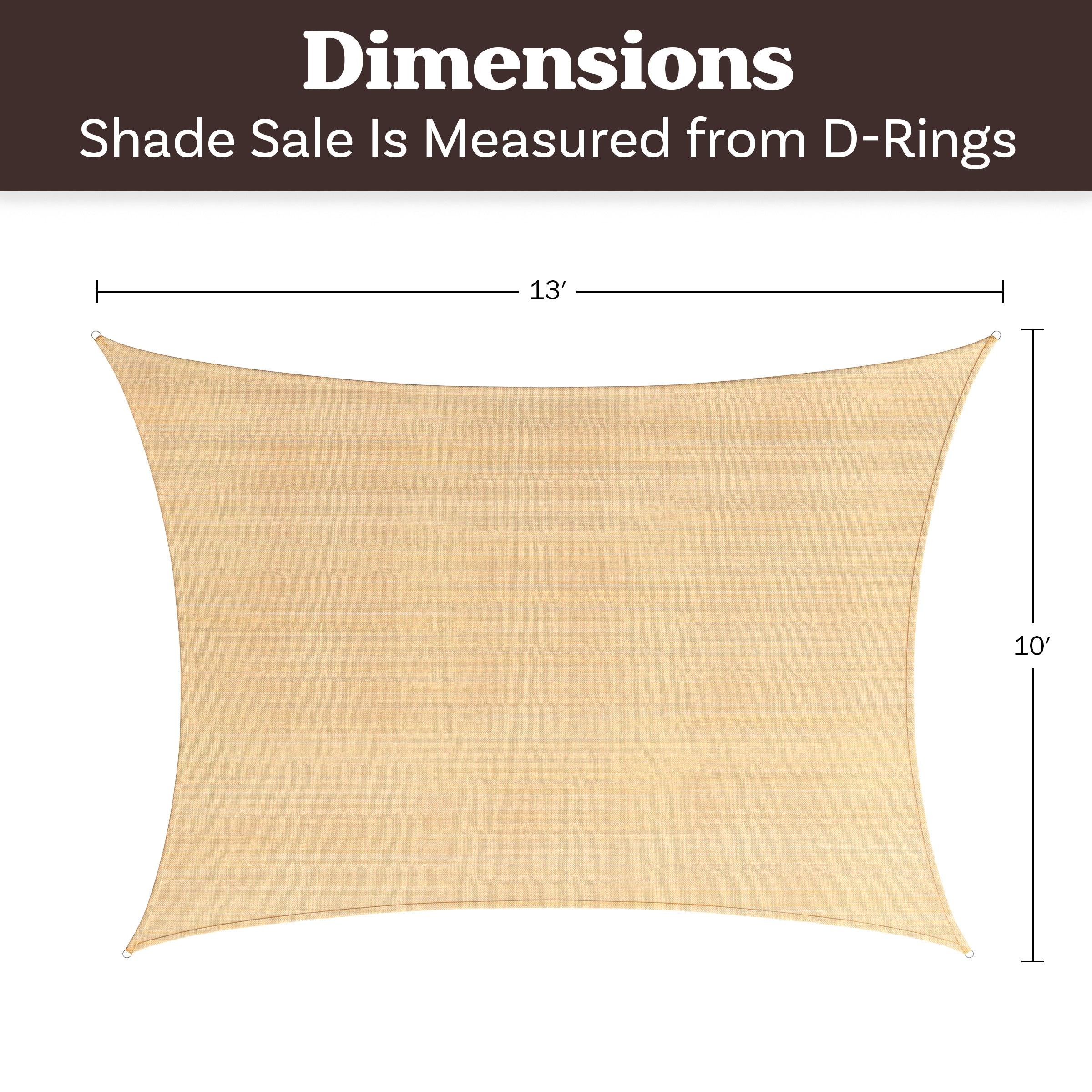Pure Garden Sun Shade Canopy - 10x13ft Curved Rectangle Sun Shade Sail with UV Protection - Sun Shades Outdoor Patio or Pool Canopy - Sunshades for Patio, Yard, Deck or Outdoor Activities by Pure Garden