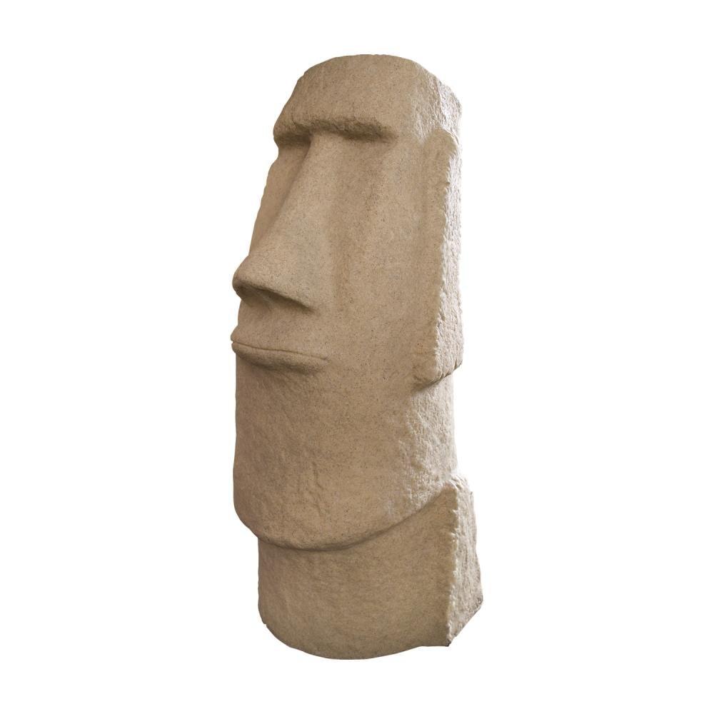 28" Textured Sandstone Resin Easter Island Head Garden Statue