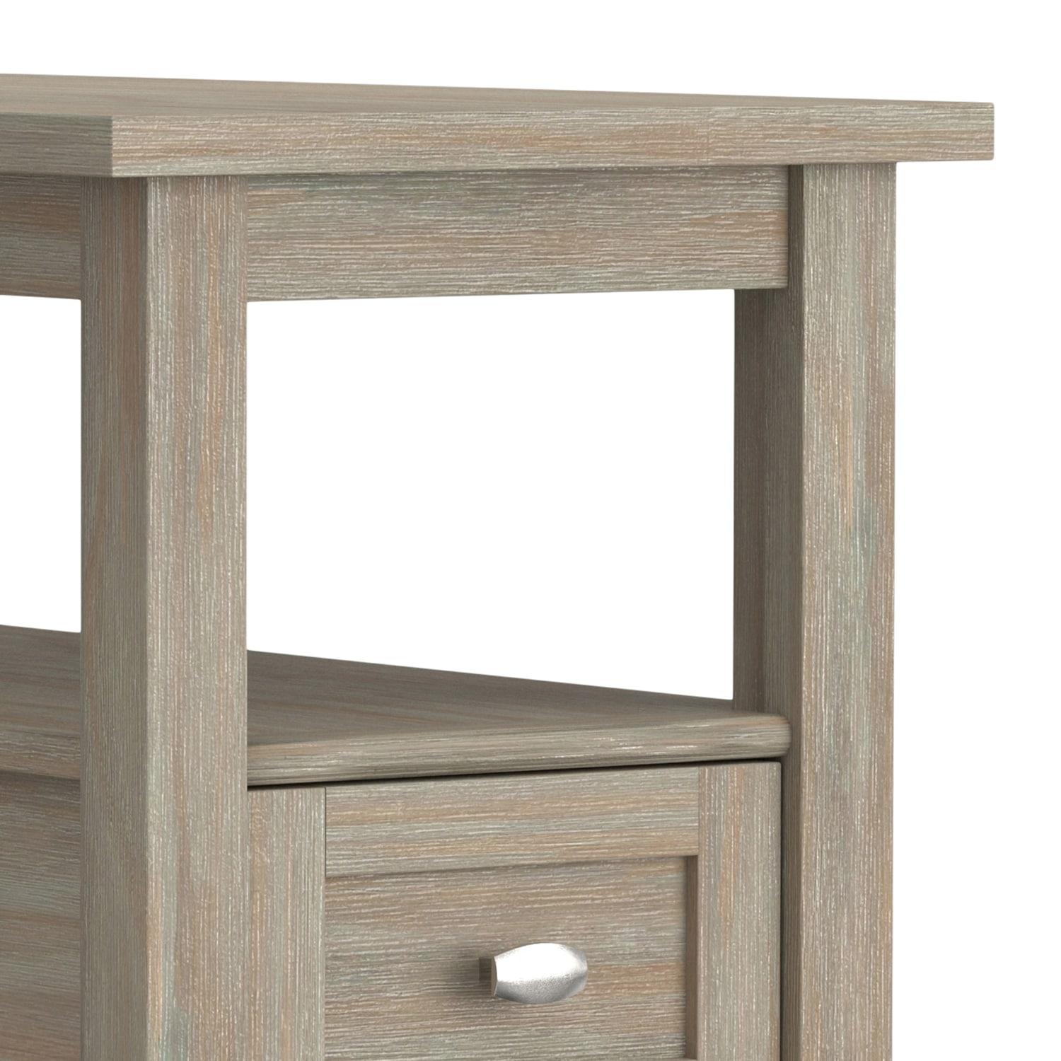 Warm Solid Wood End Table with Storage