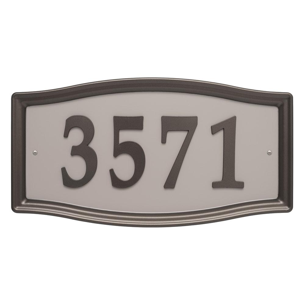 Aged Bronze and Gray Metal Address Plaque