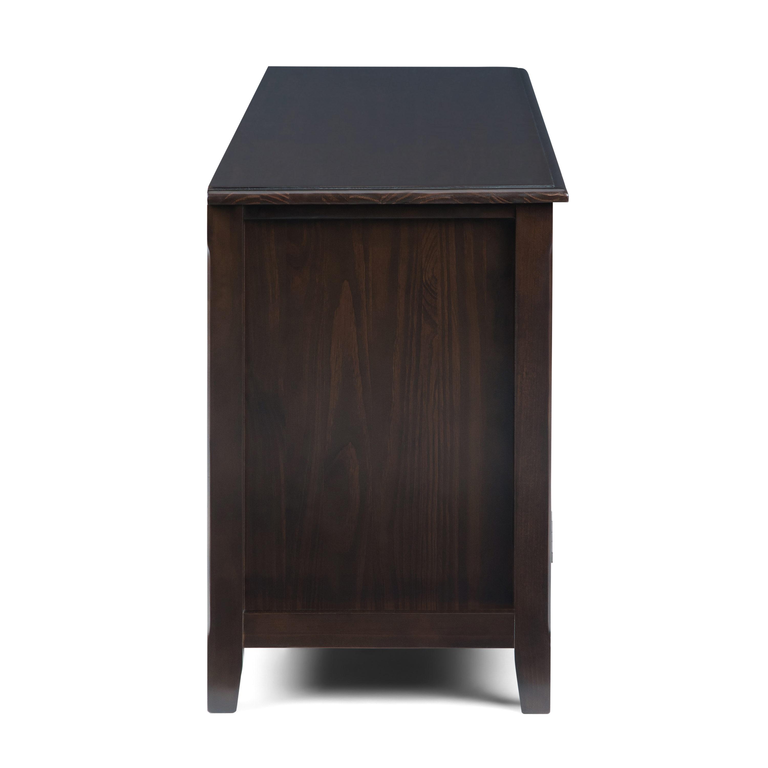 Simpli Home Burlington 72"W Solid Wood TV Stand for TVs up to 80" with 4 Cabinets