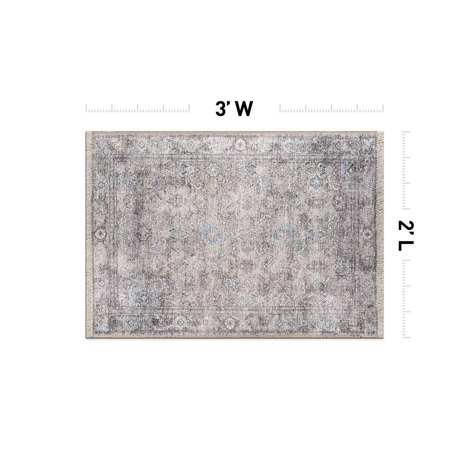 World Rug Gallery Transitional Distressed Vintage Machine Washable Indoor Area Rug- OLIVE 2'x3'