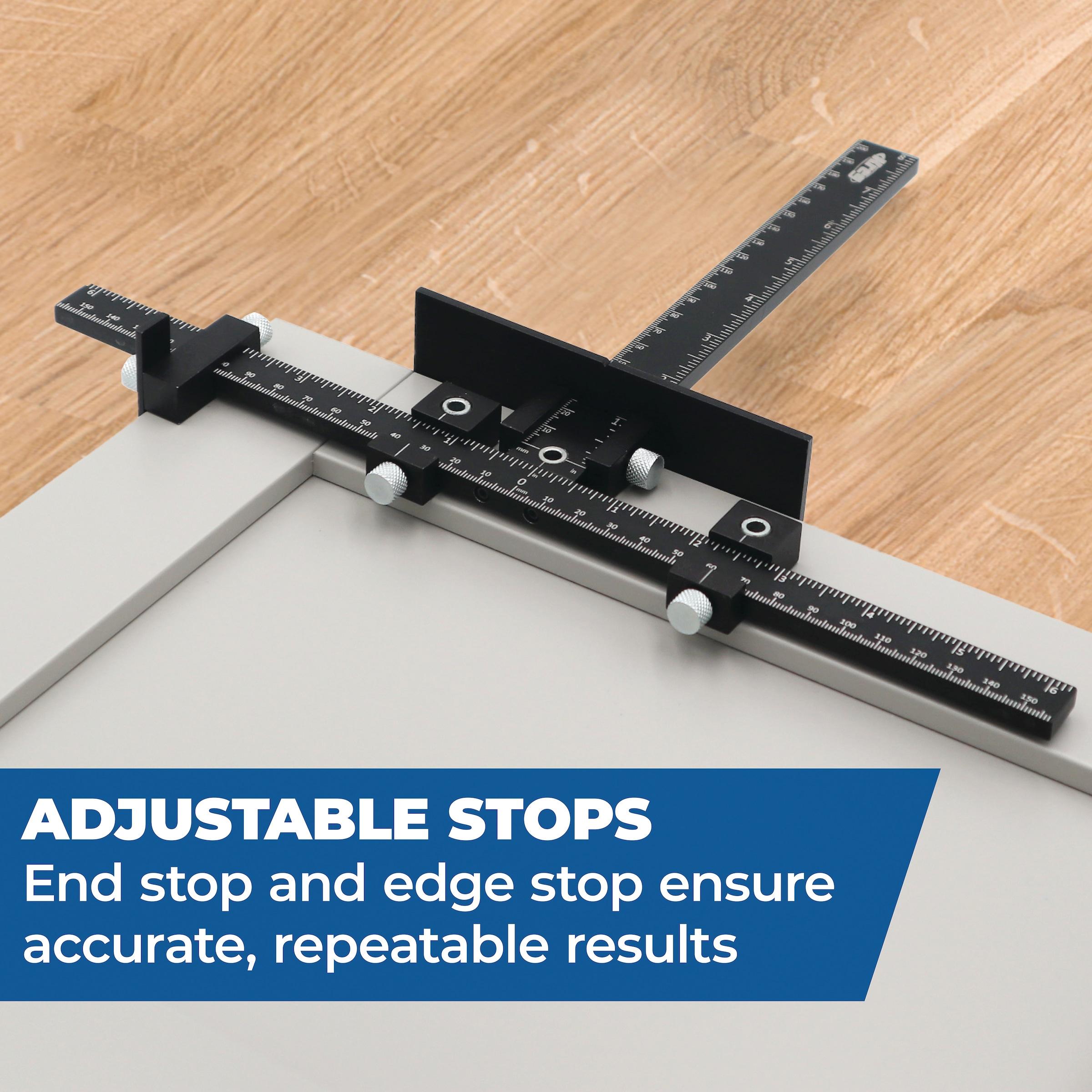 Black Aluminum Cabinet Hardware Jig Pro with Measuring Scales