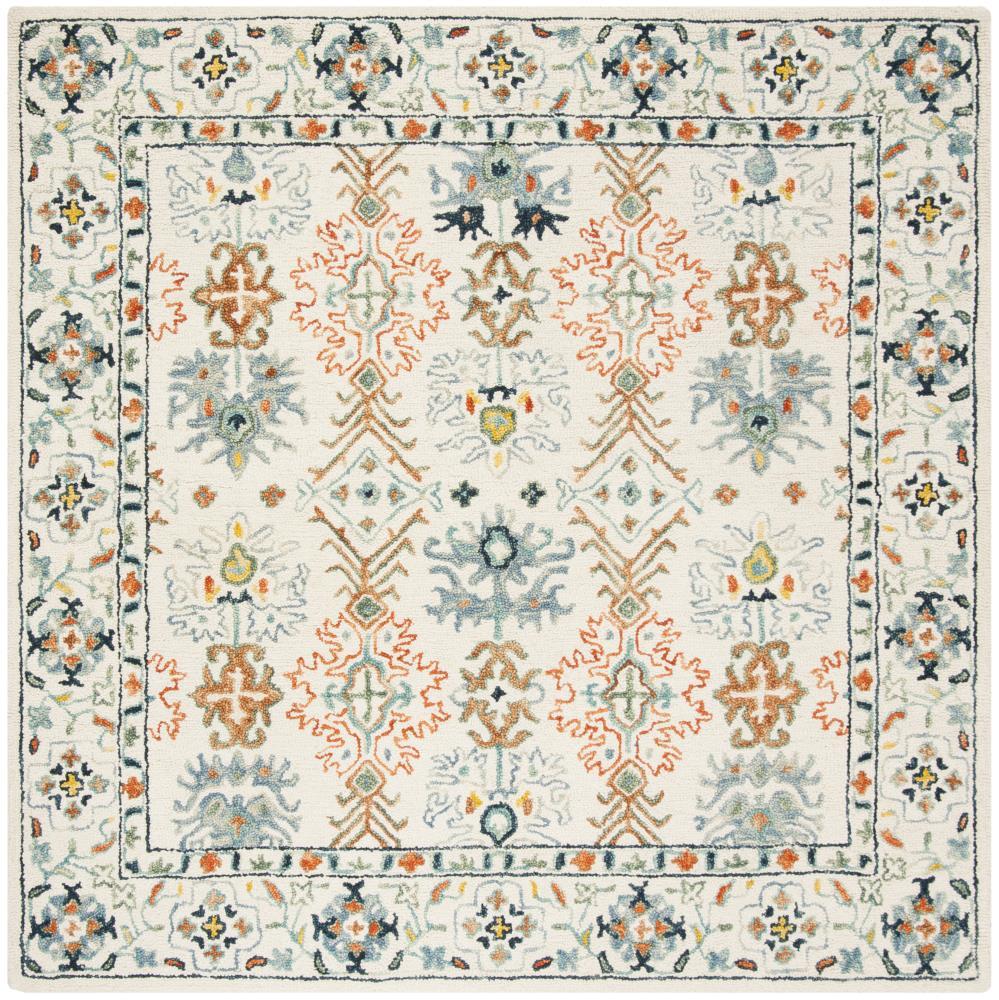 Aspen APN310 Hand Tufted Indoor Area Rug - Ivory/Blue - 7'x7' - Safavieh