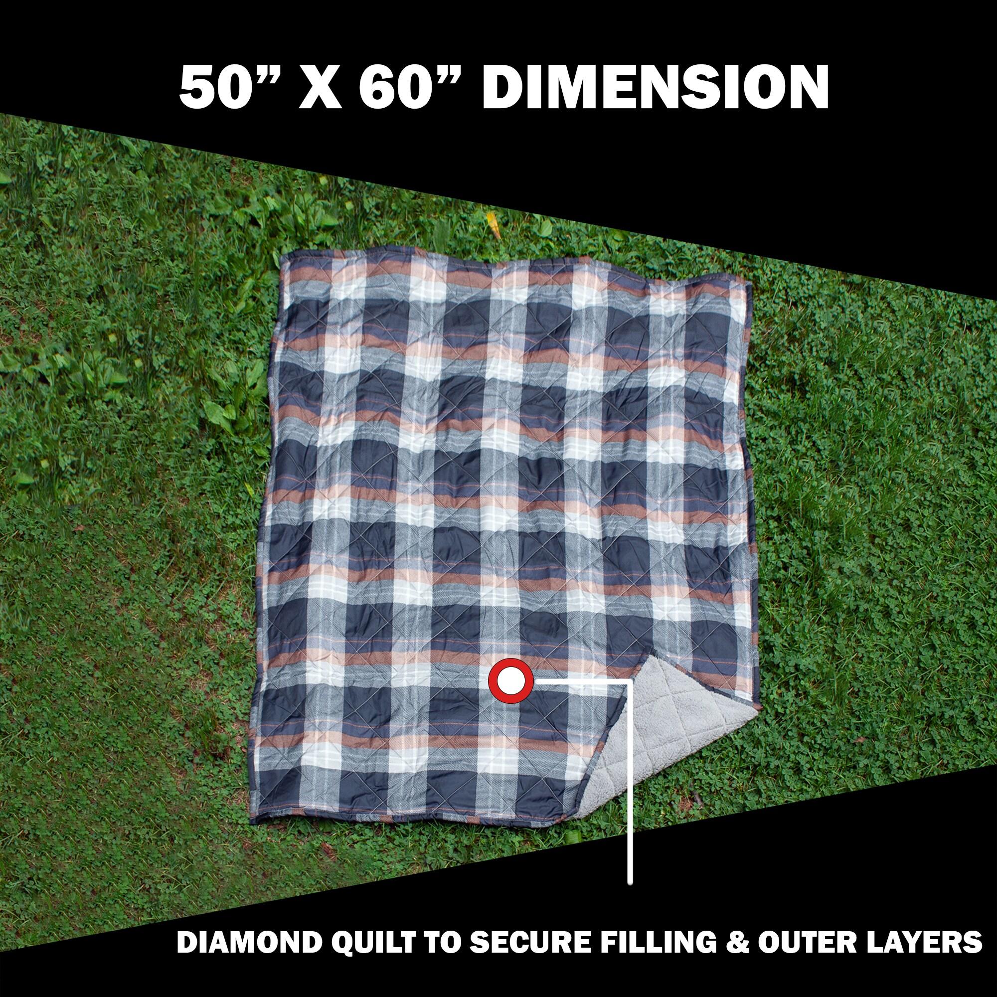 Coleman Coleman Reversible Water Resistant Nylon and Sherpa Diamond Quilted Indoor/Outdoor Throw/Picnic Blanket