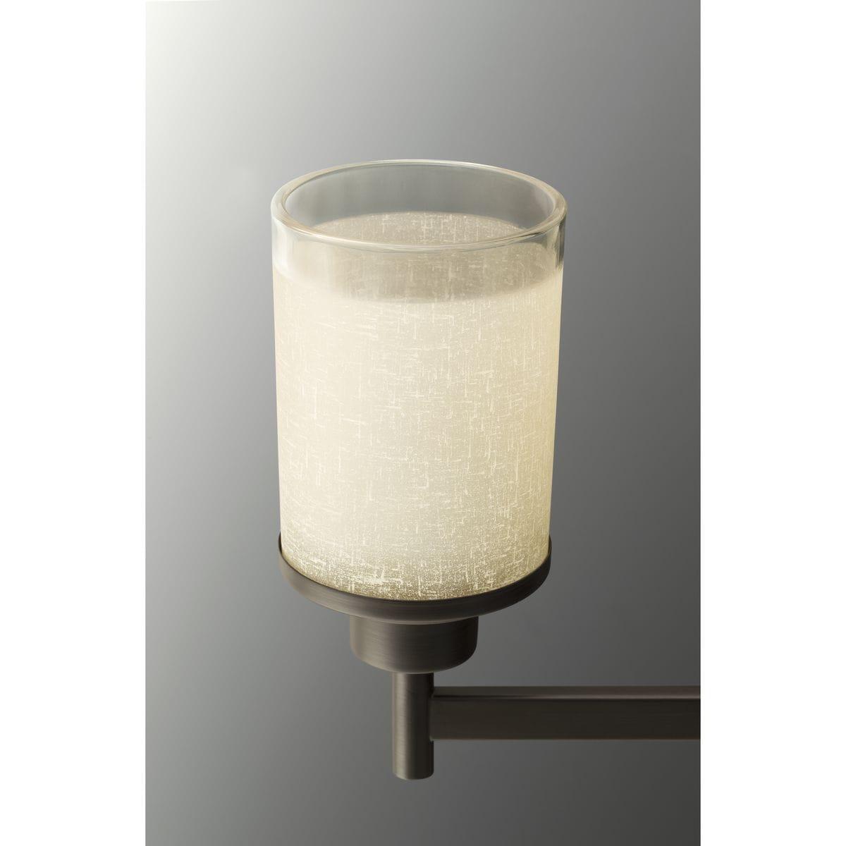 Progress Lighting Alexa Collection 4-Light Bath Fixture, Antique Bronze, White Linen Glass Shade