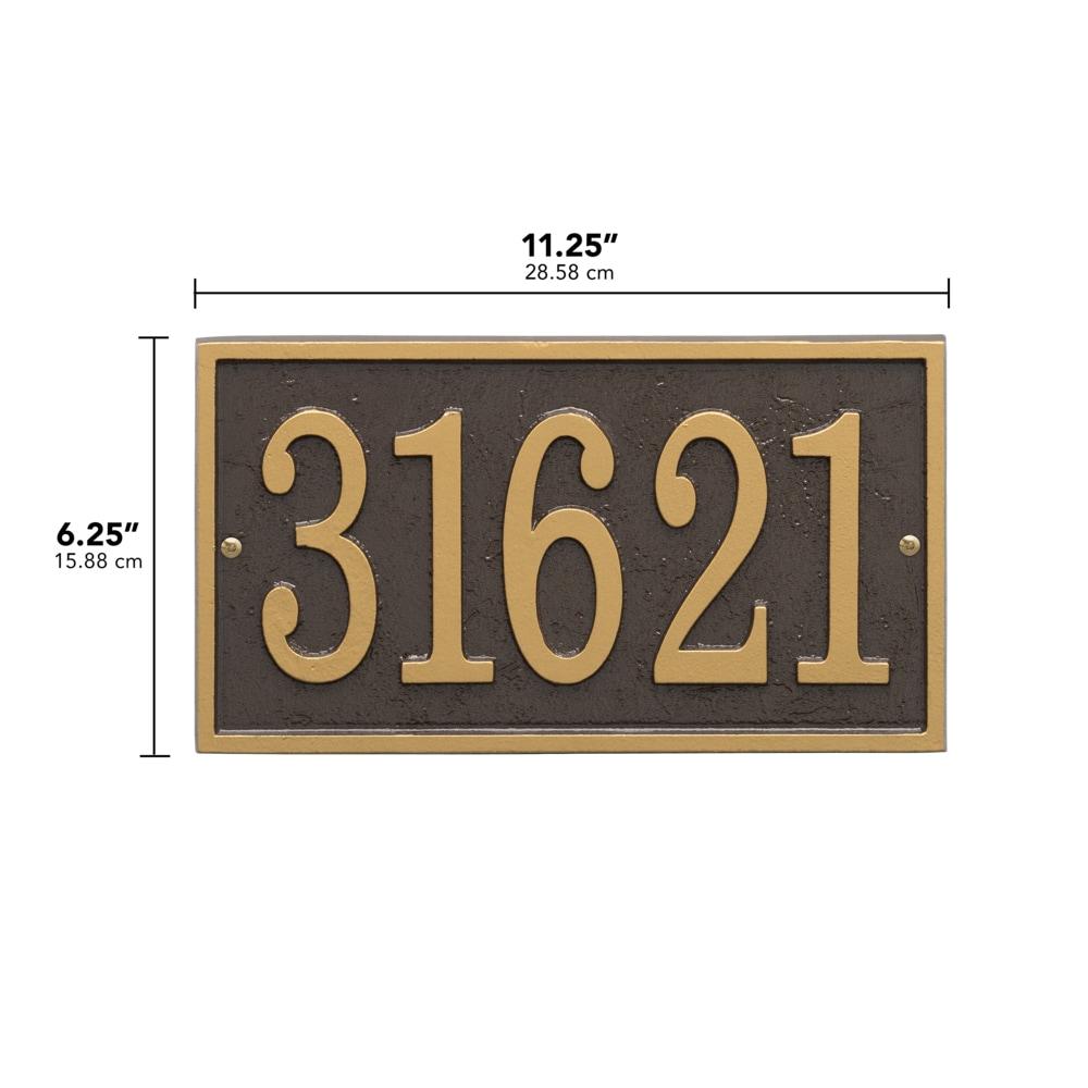 Bronze and Gold Rectangular Metal Address Plaque