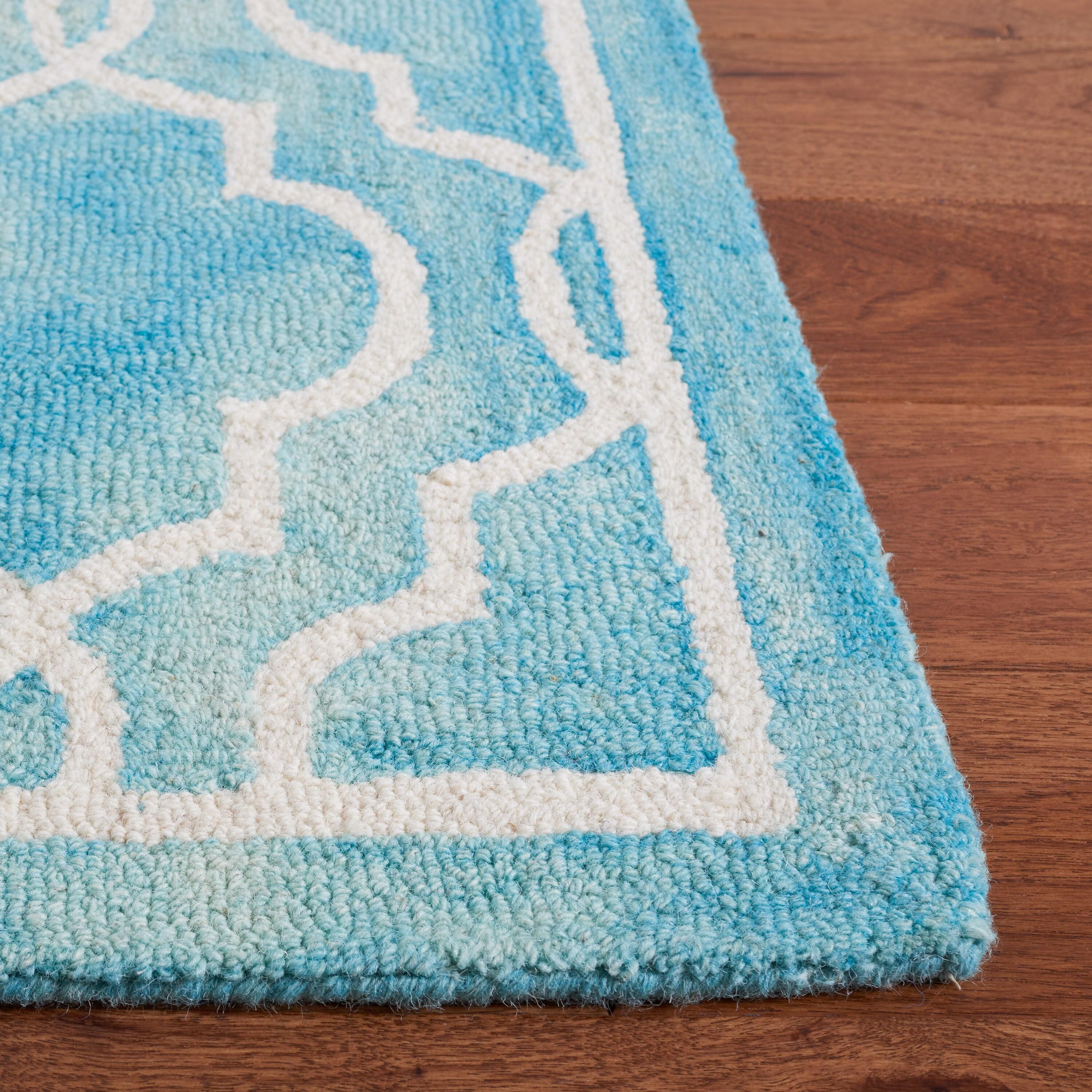 Dip Dye DDY539 Hand Tufted Indoor Accent Rug - Turquoise/Ivory - 2'6"x4' - Safavieh