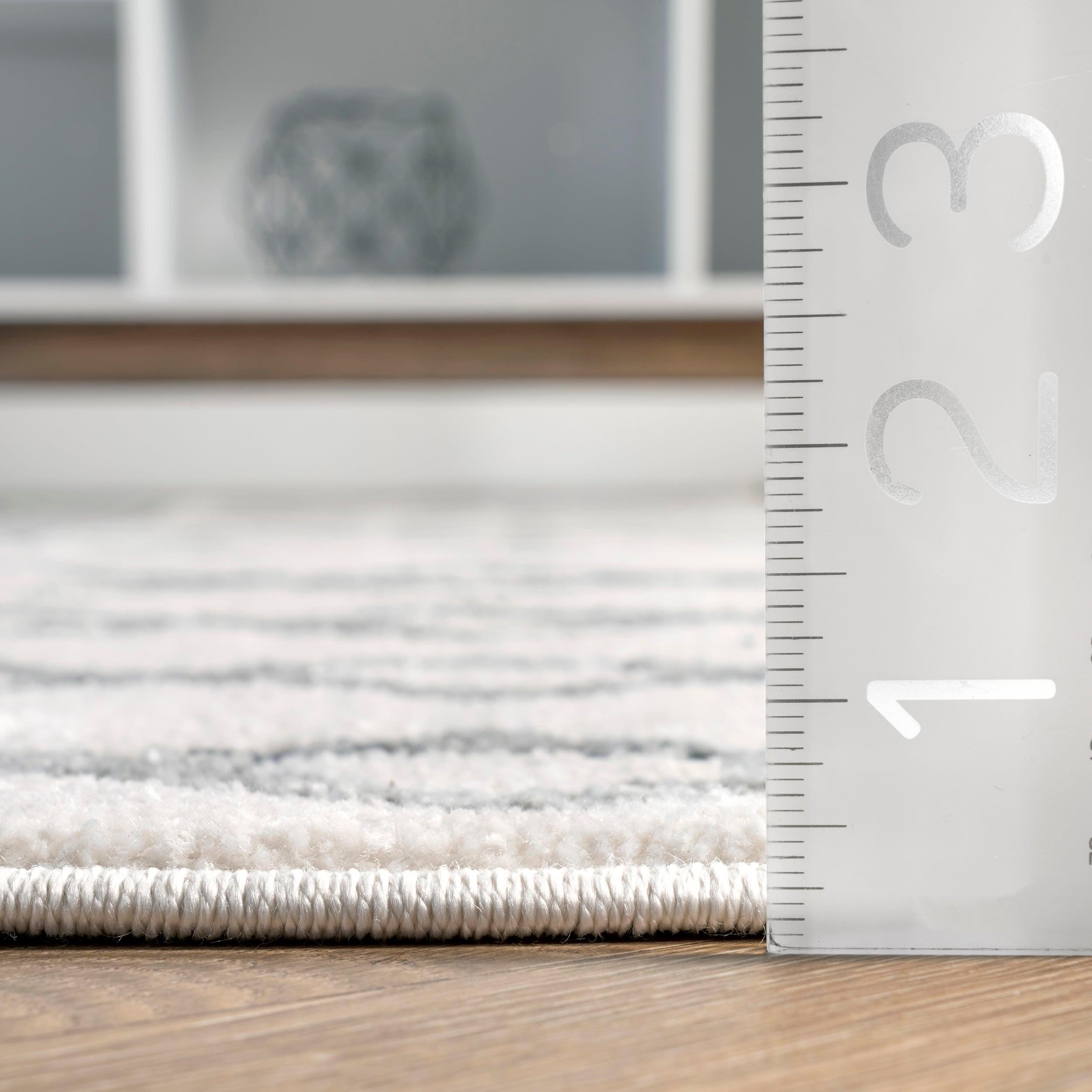 Easy Care Gray Synthetic Rectangular Area Rug