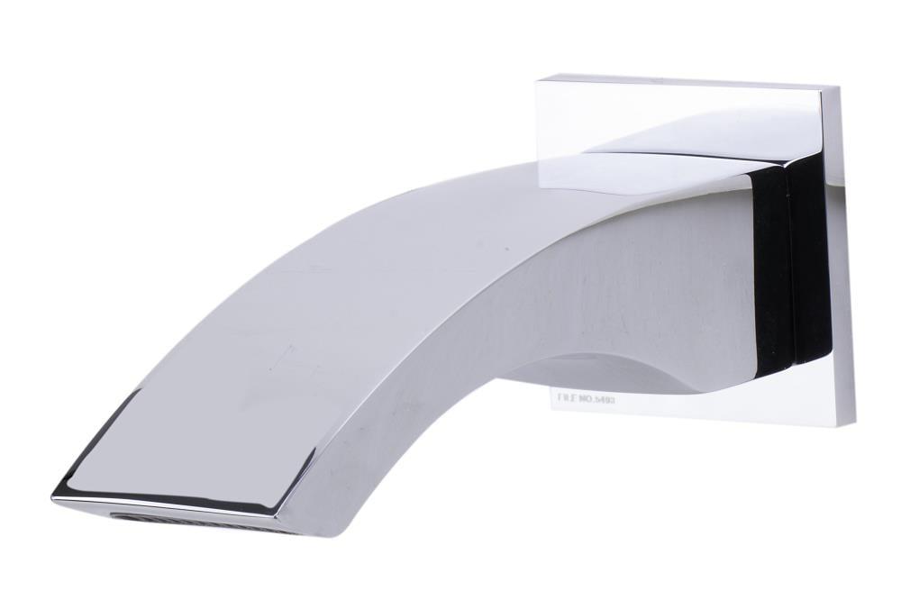 Polished Chrome Wall Mounted Curved Tub Spout