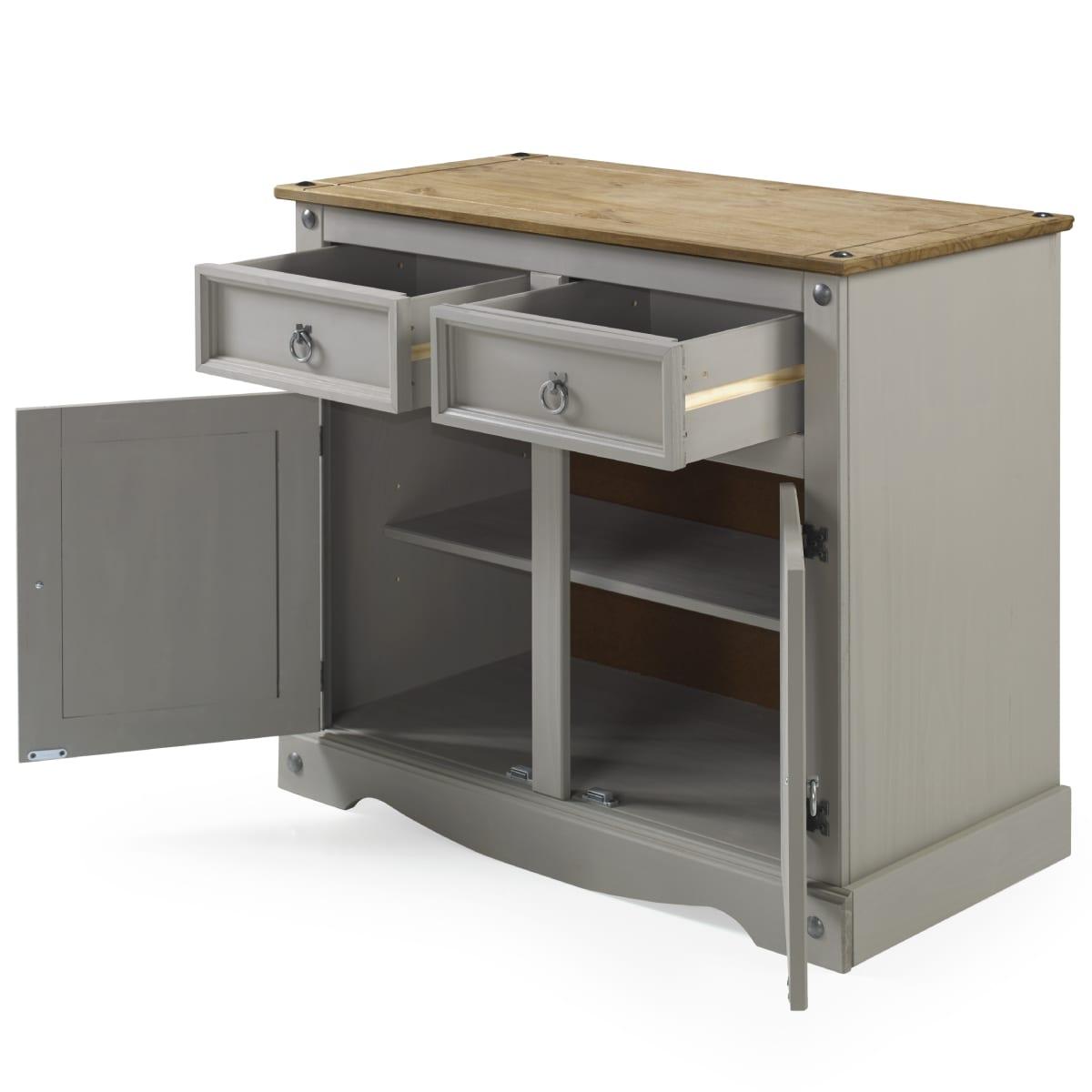 Wood Buffet Sideboard 1 Door 4 Drawers Corona Gray | Furniture Dash