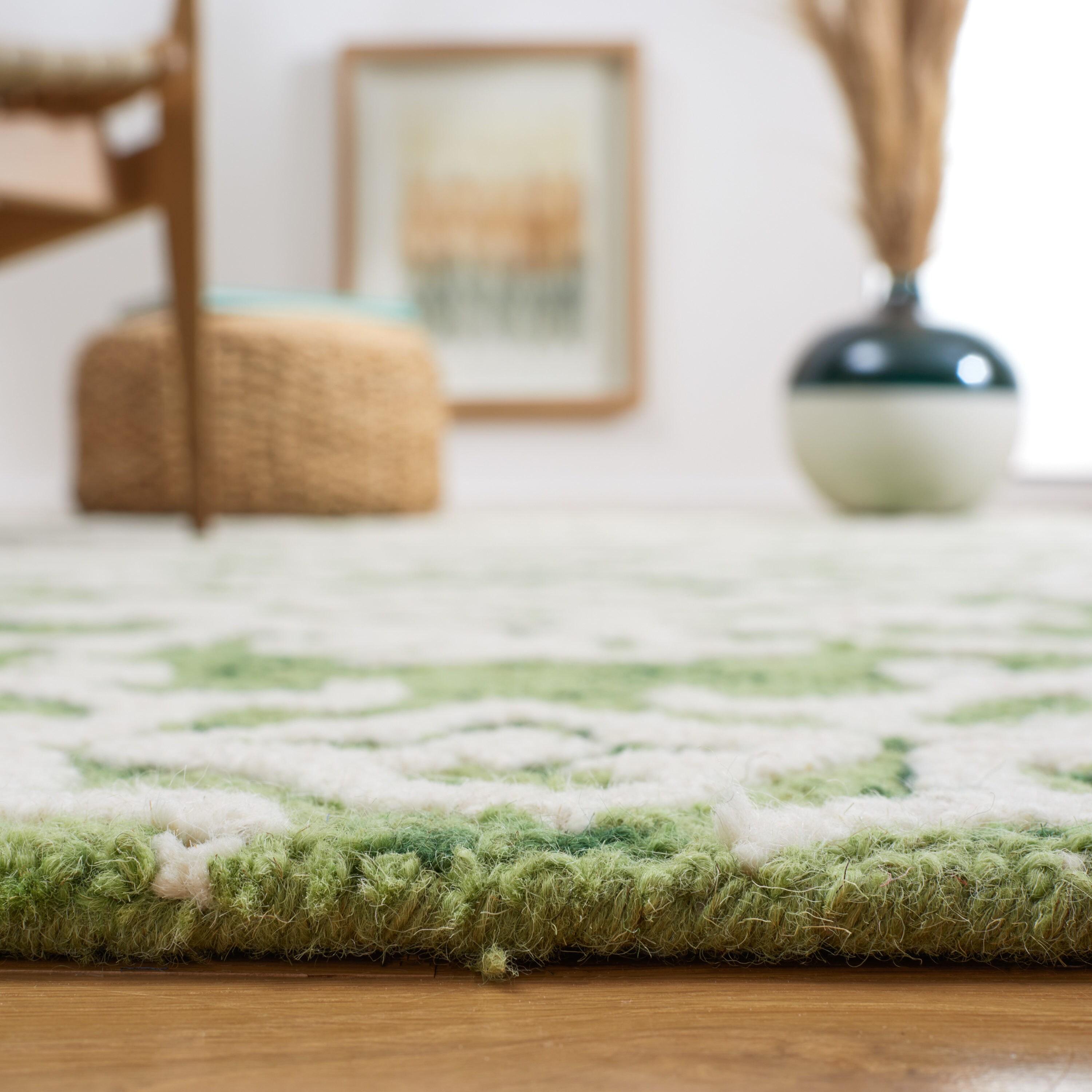 Blossom BLM104 Hand Tufted Area Rug - Green/Ivory - 4'x6' - Safavieh.