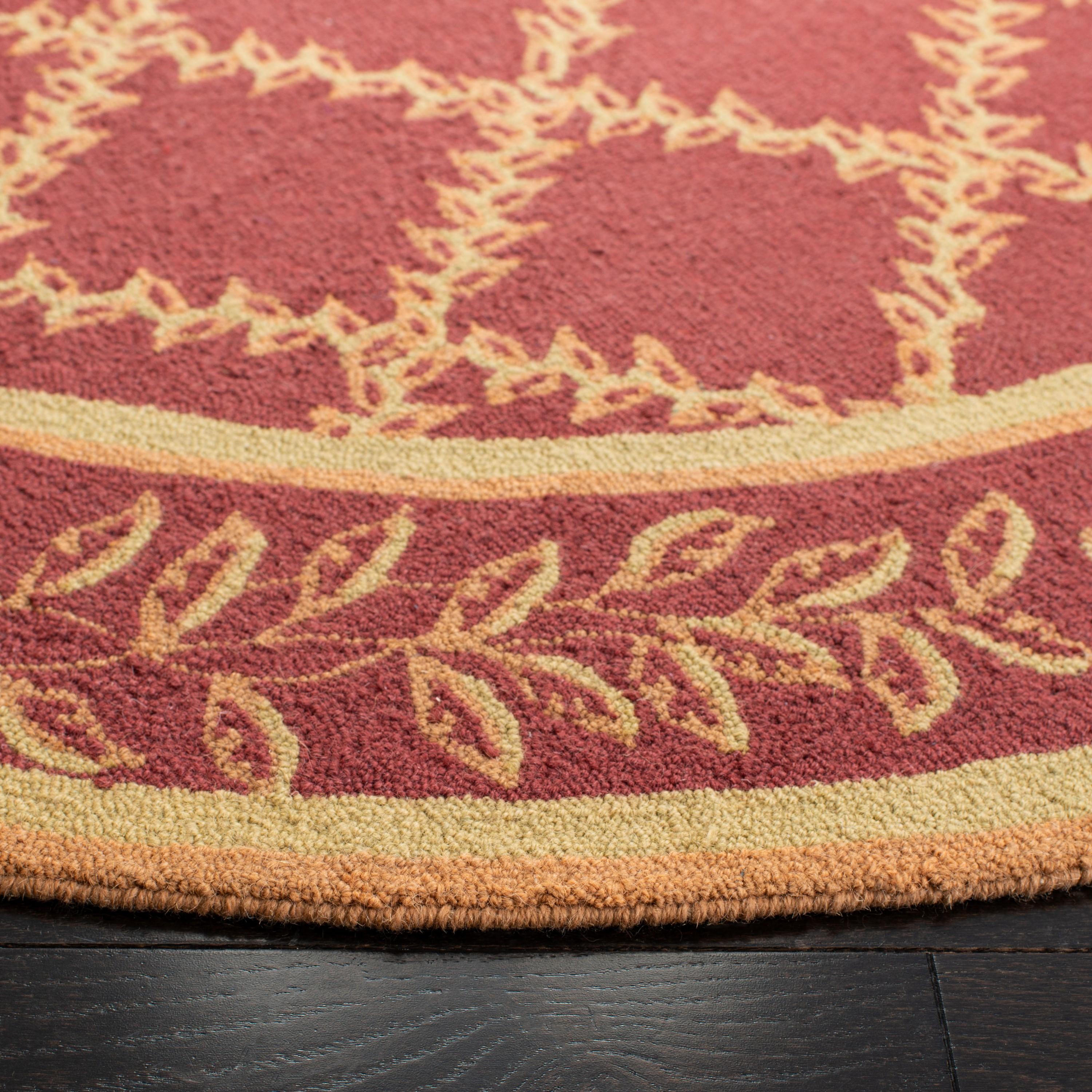 SAFAVIEH Chelsea Alecia Geometric Borders Wool Area Rug, Rust/Gold, 2'6" x 4'