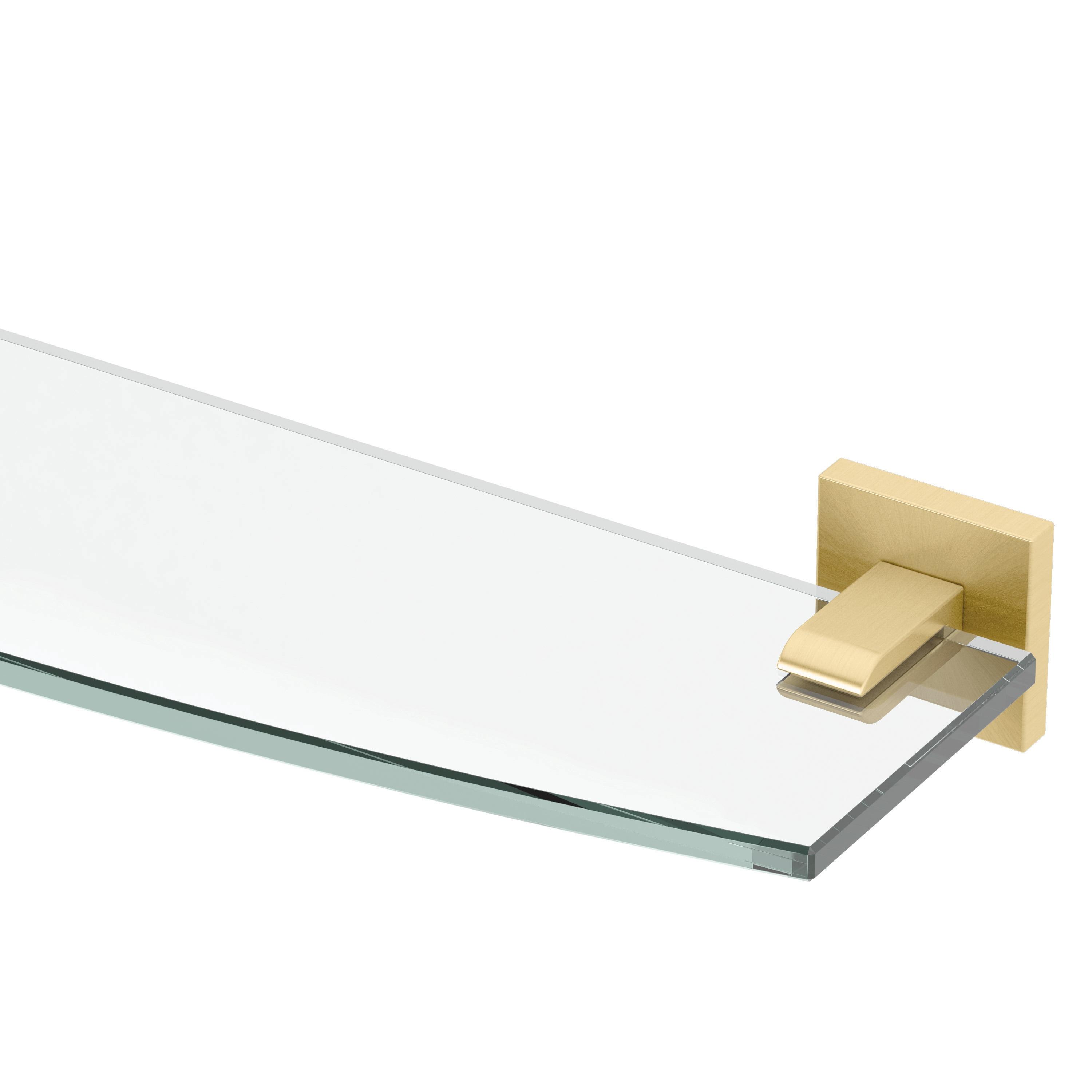 Gatco 4066 Elevate Vanity Glass Shelf, Brushed Brass