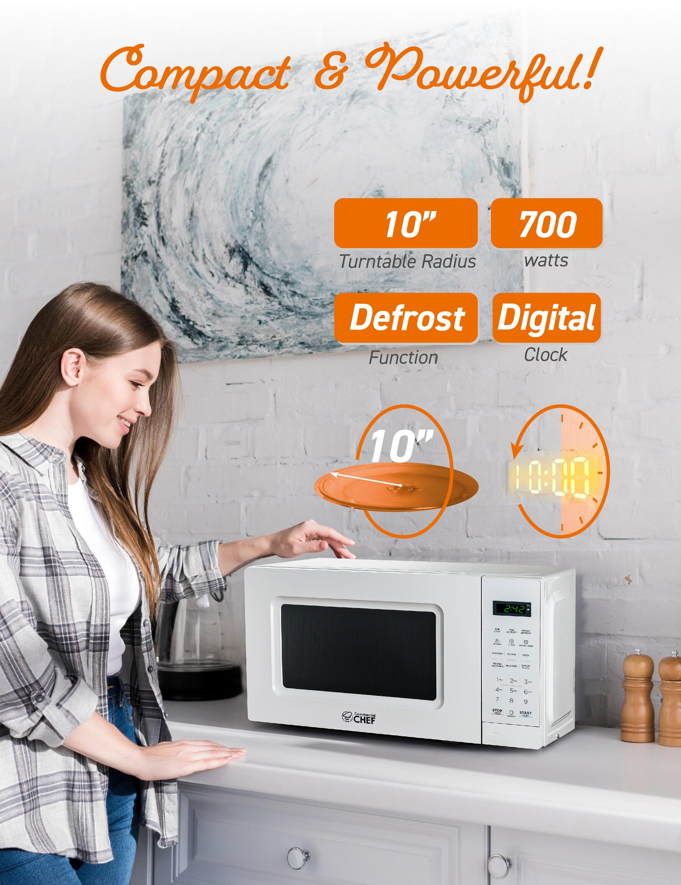 Commercial Chef 0.7 Cubic Feet 700 Watt Countertop Microwave
