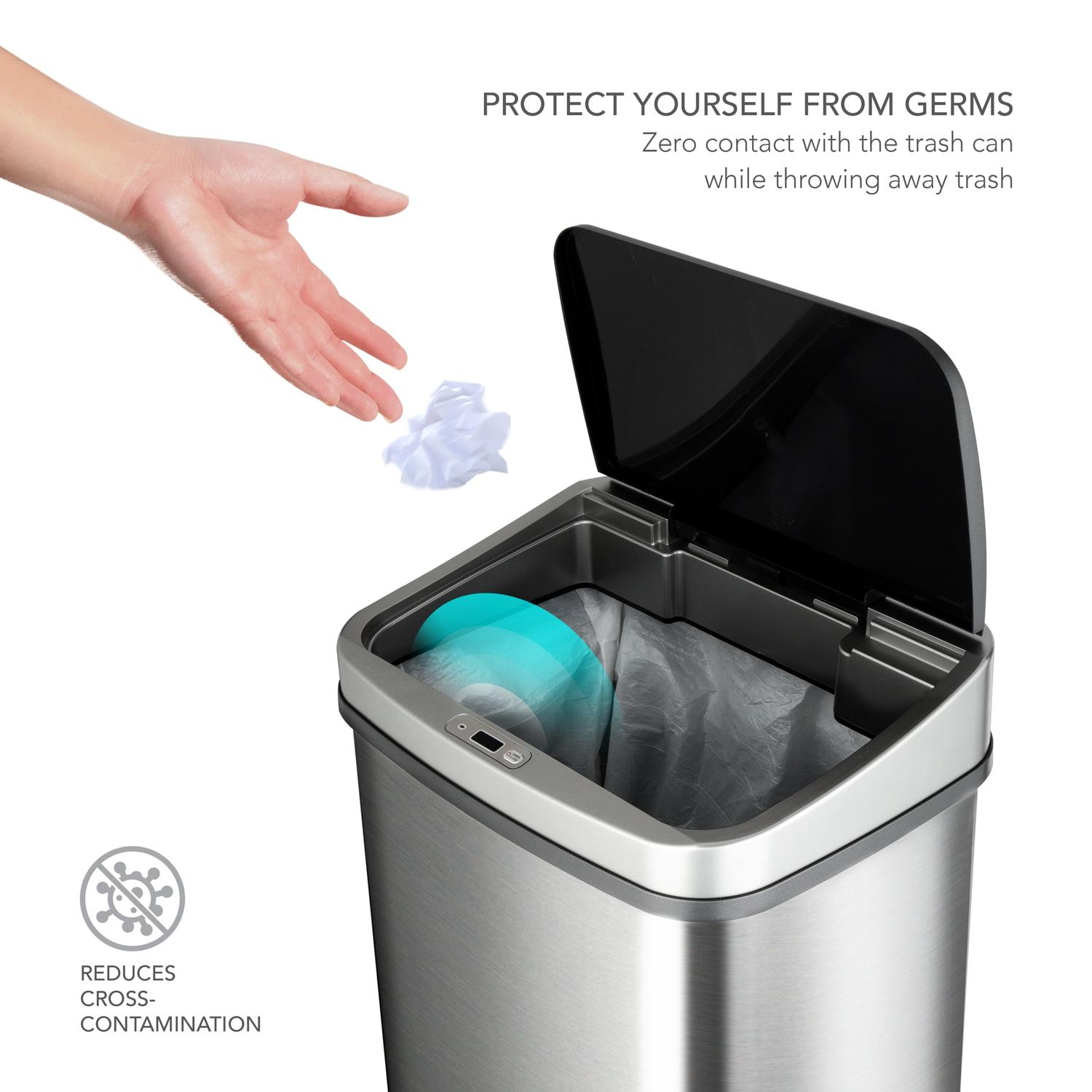 Nine Stars 13.2 Gallon Stainless Steel Motion Sensor Trash Can