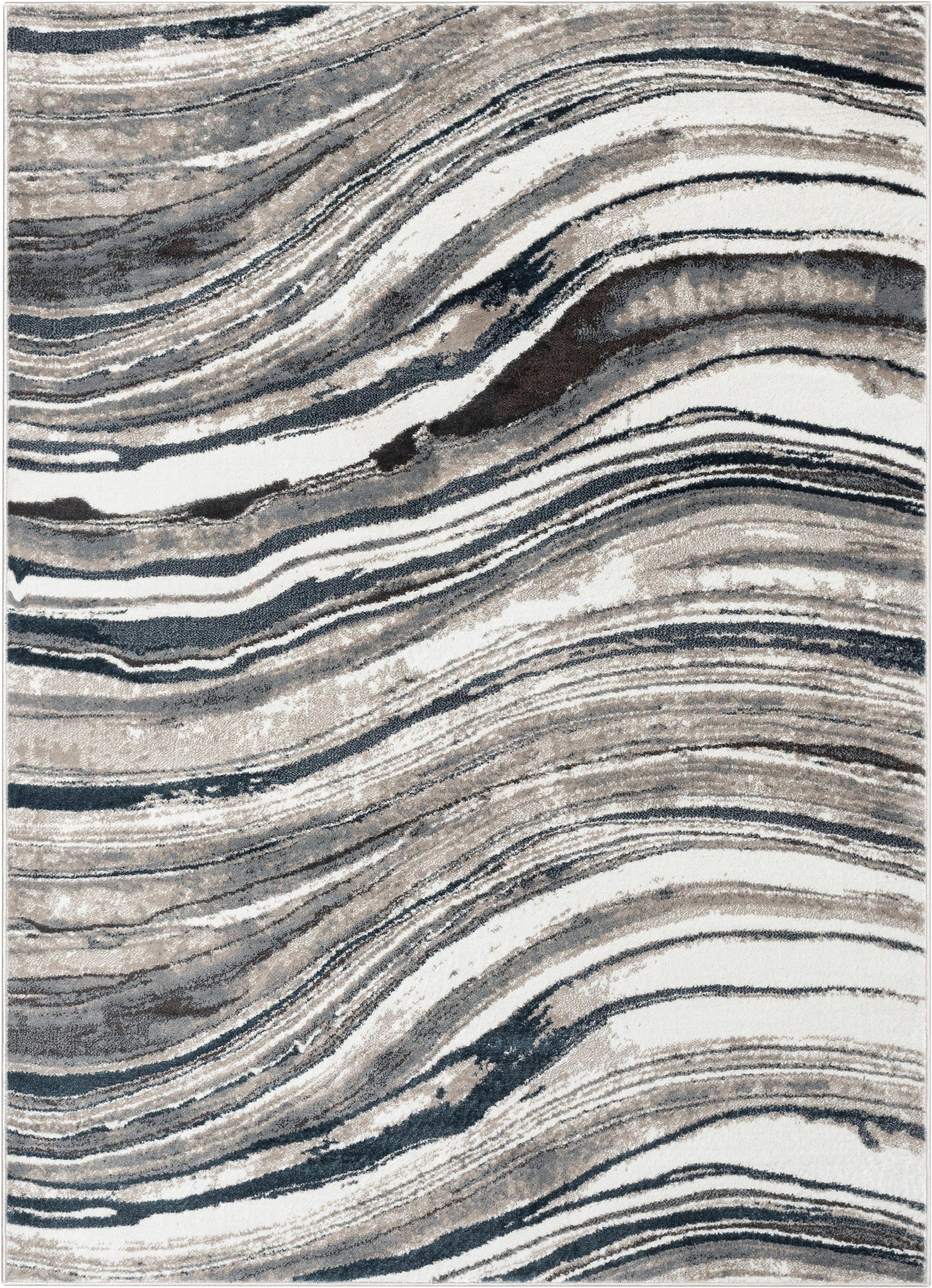 Chimene Stella Modern Abstract Striped Gray Rug