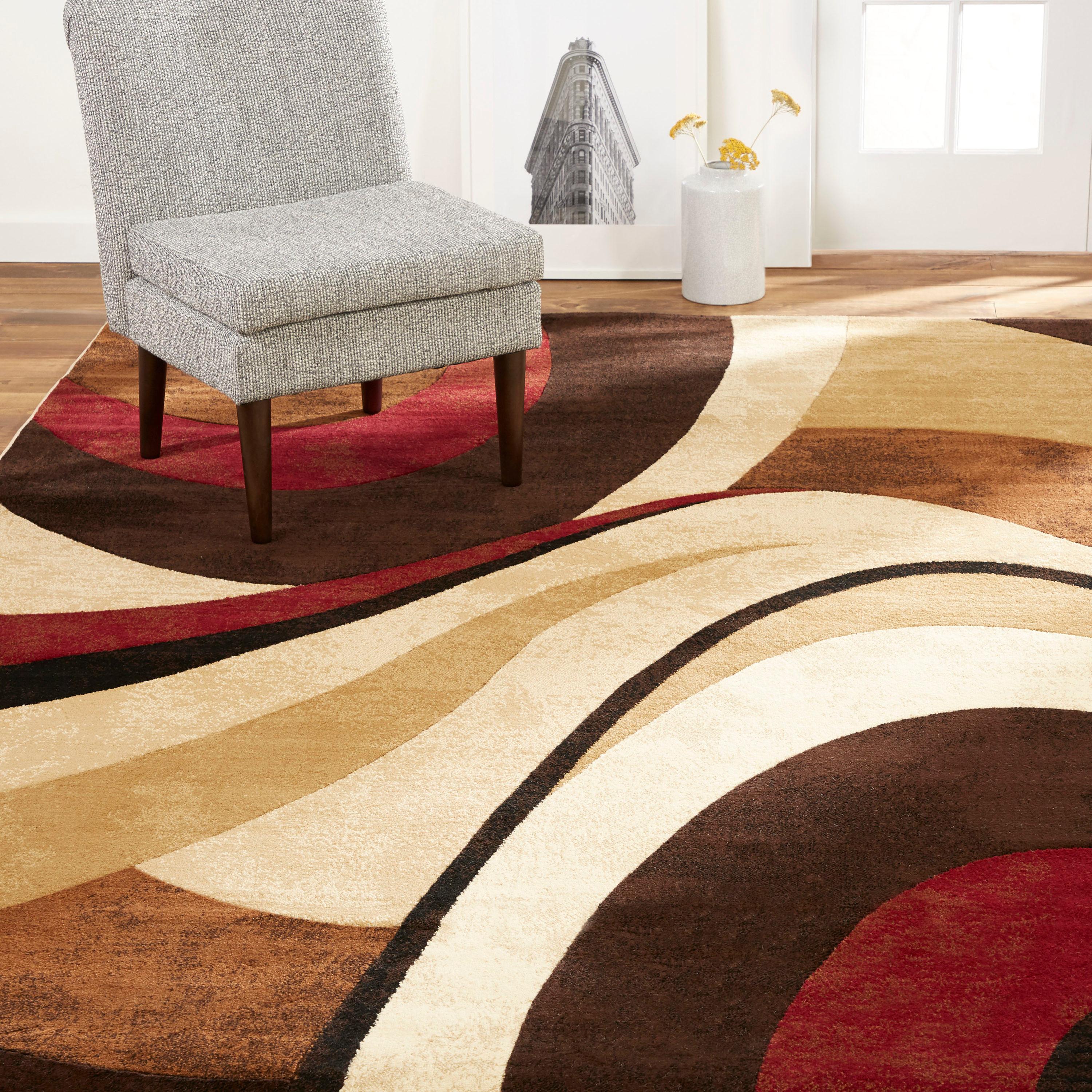 Home Dynamix Slade Contemporary Abstract Area Rug, Brown/Red, 9'2"x12'5"