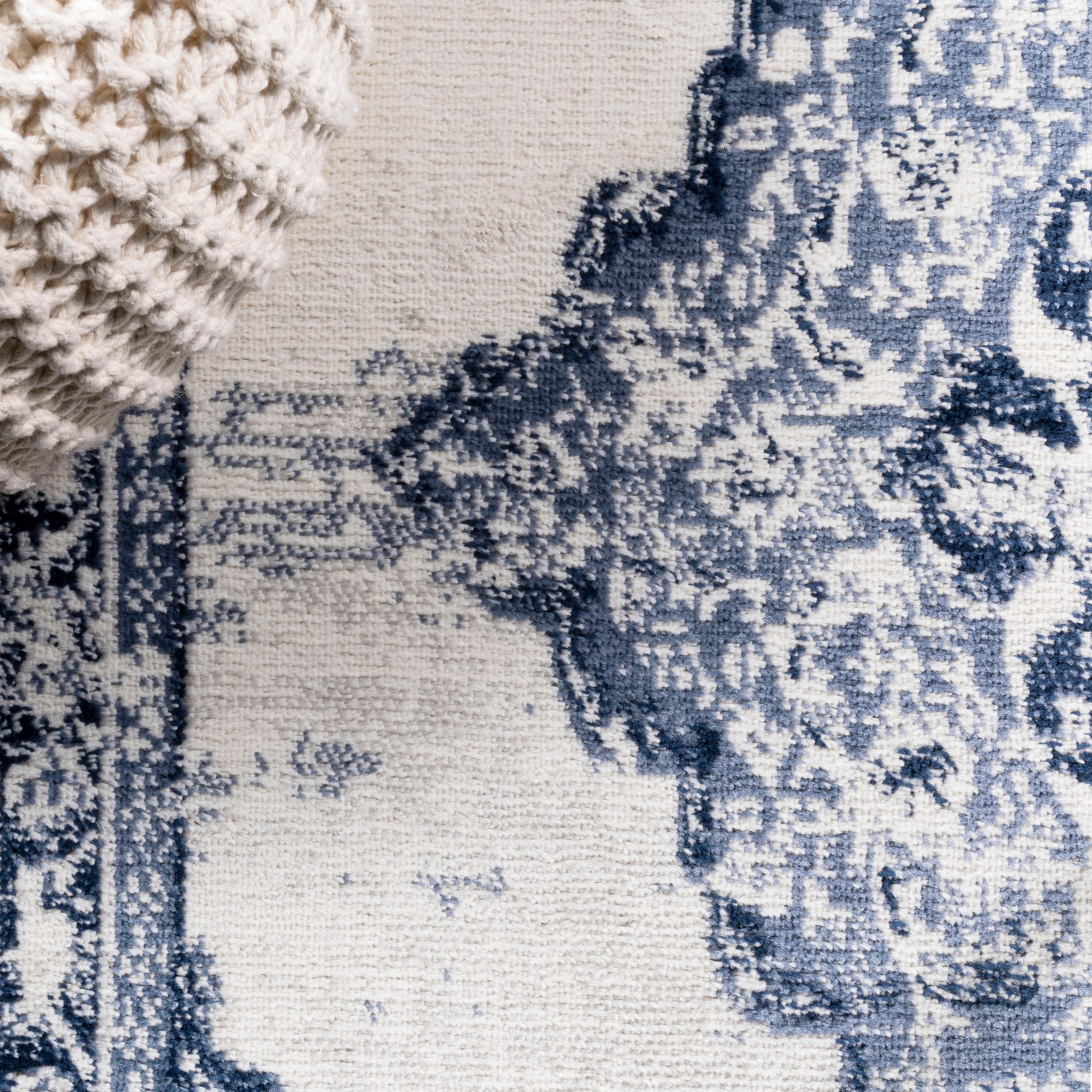 8'x10' Alhambra Ornate Medallion Modern Area Rug, Light Blue/Ivory - JONATHAN Y