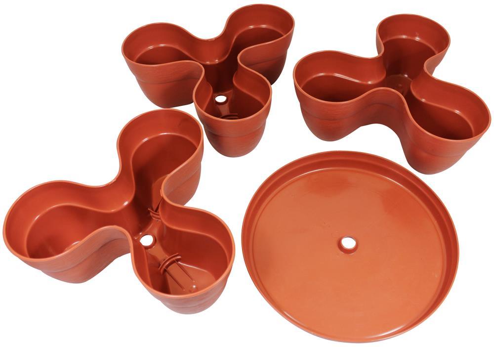 Bloomers Stackable Flower Tower Planter â Holds up to 9 Plants â Great Both Indoors and Outdoors â Terracotta