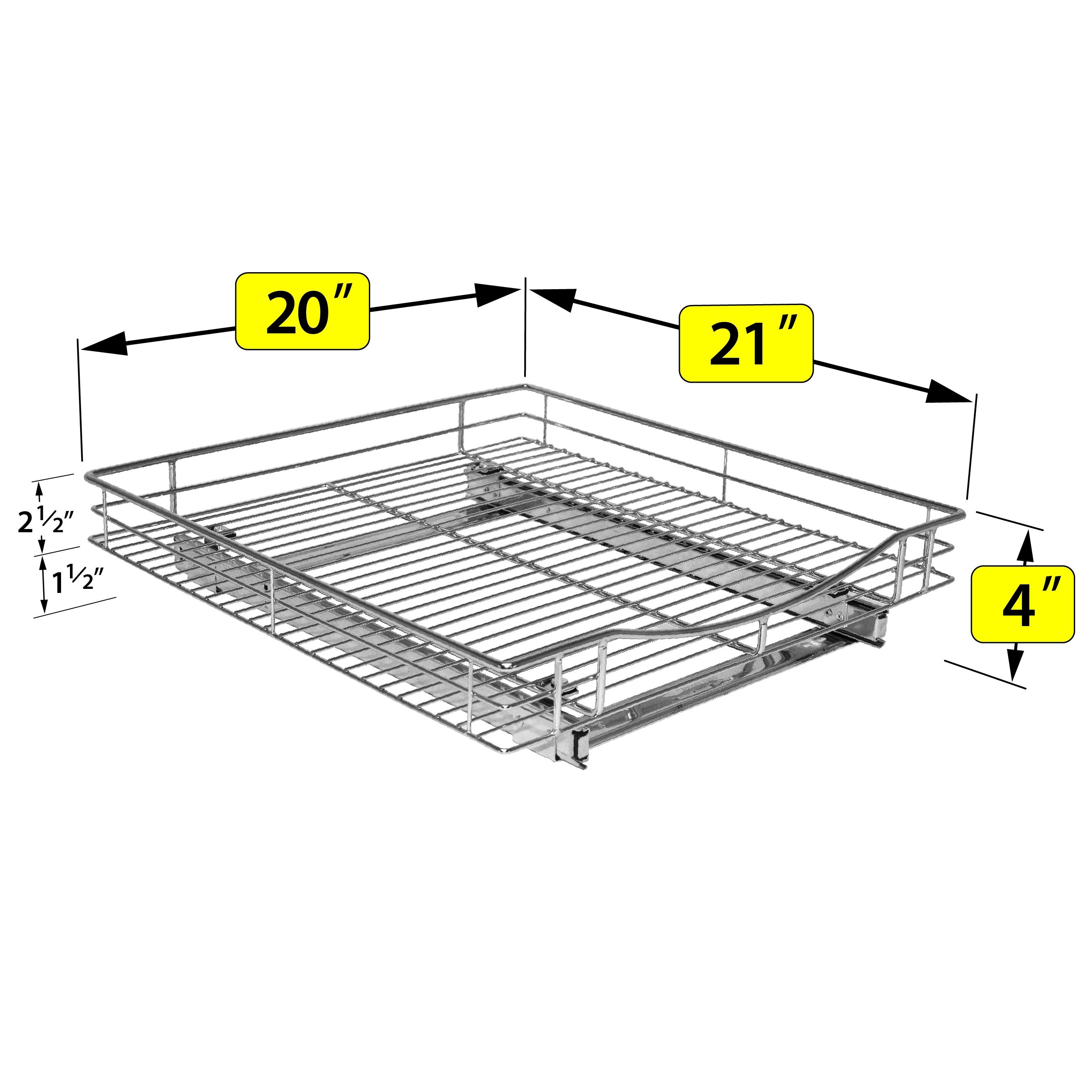 LYNK PROFESSIONAL Pull Out Cabinet Organizer - Slide Out Drawers for Kitchen Cabinets, Chrome