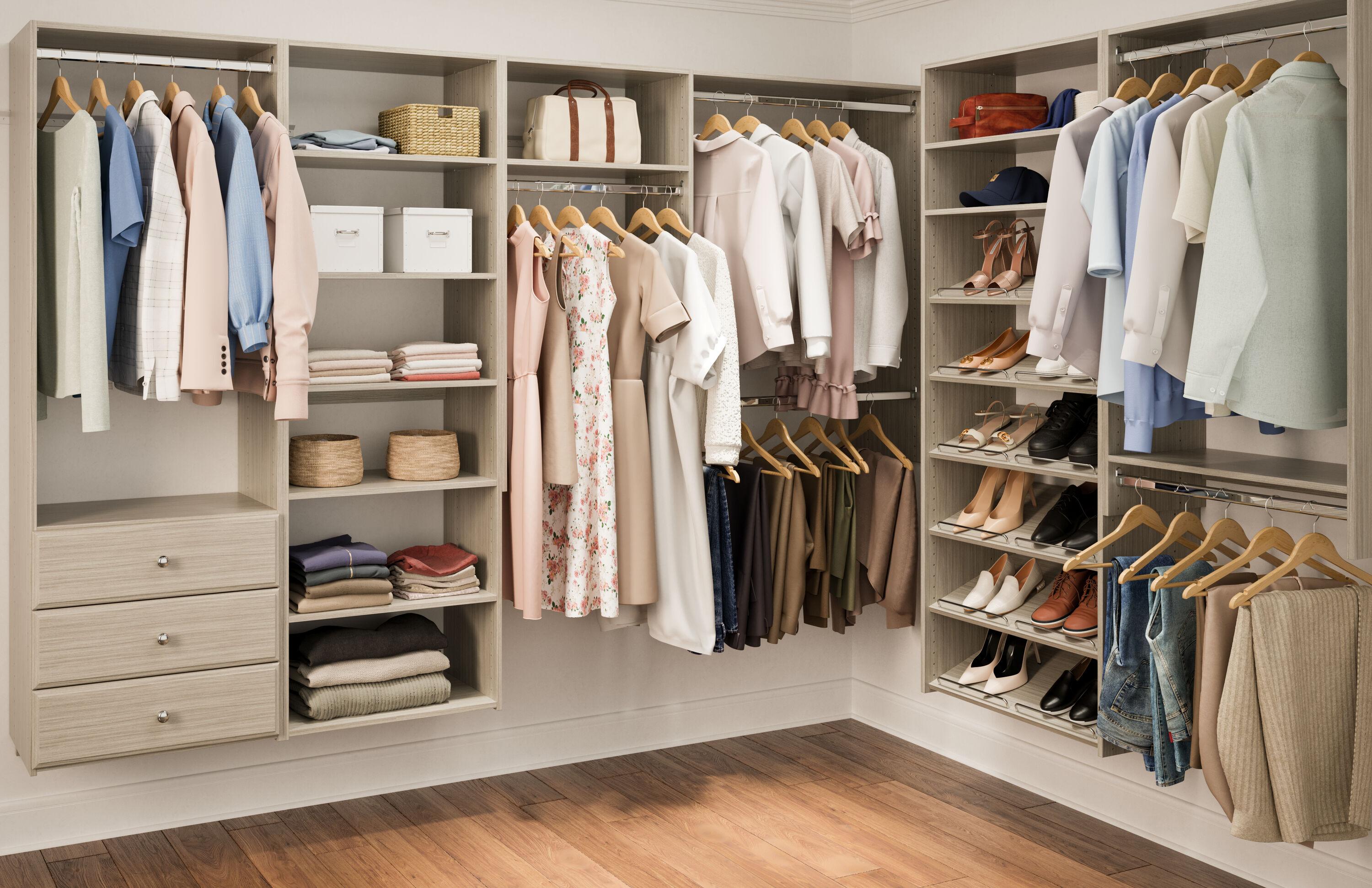 Easy Track Ph32 25-1/8" Wide Elite Closet Organizer System - Grey