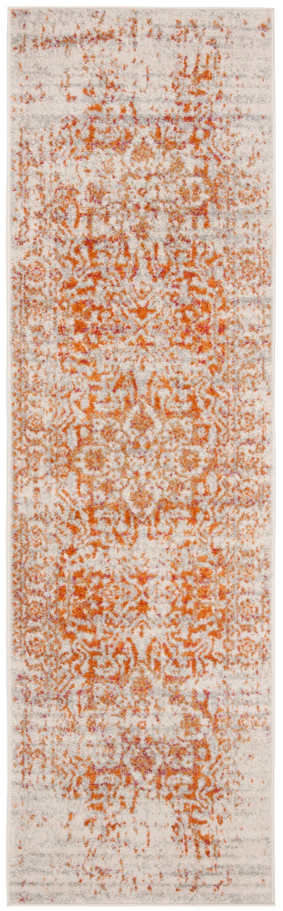 Madison MAD603 Power Loomed Indoor Runner Rug - Orange/Ivory - 2'3"x12' - Safavieh