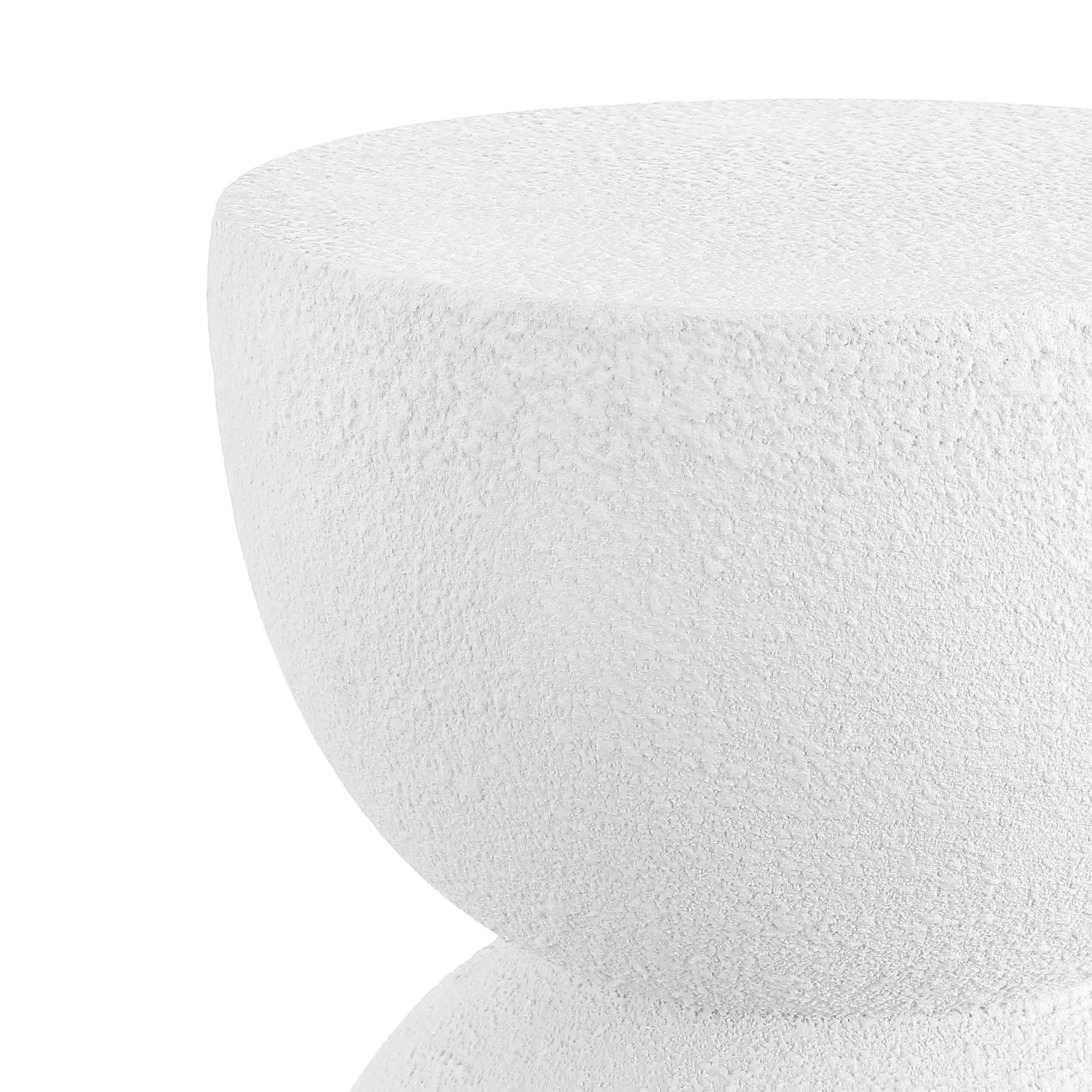 Greta 18" Mid-Century Modern Drum Accent Table , White - JONATHAN Y