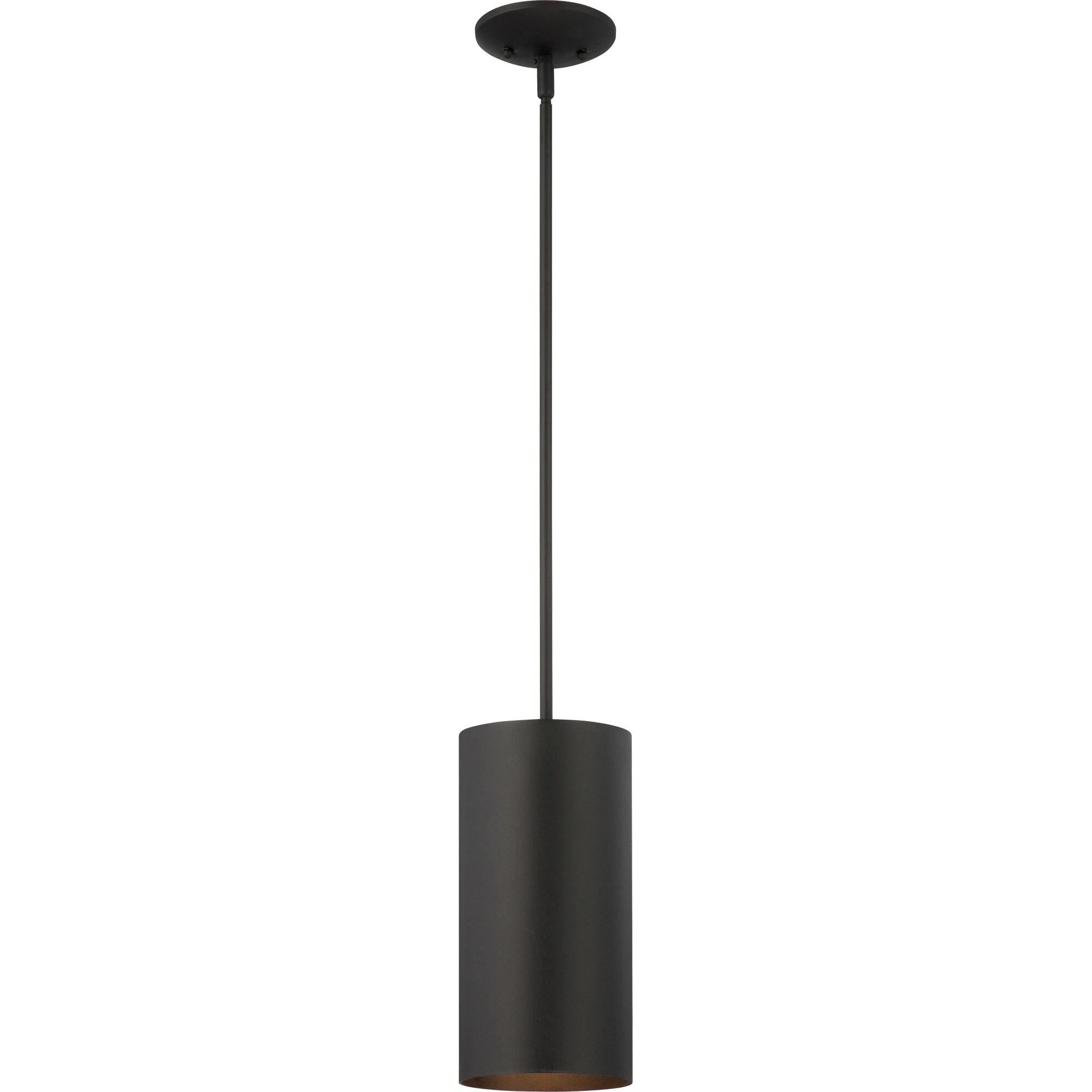 Volume Lighting  1-Light Black Outdoor Cylinder Pendant