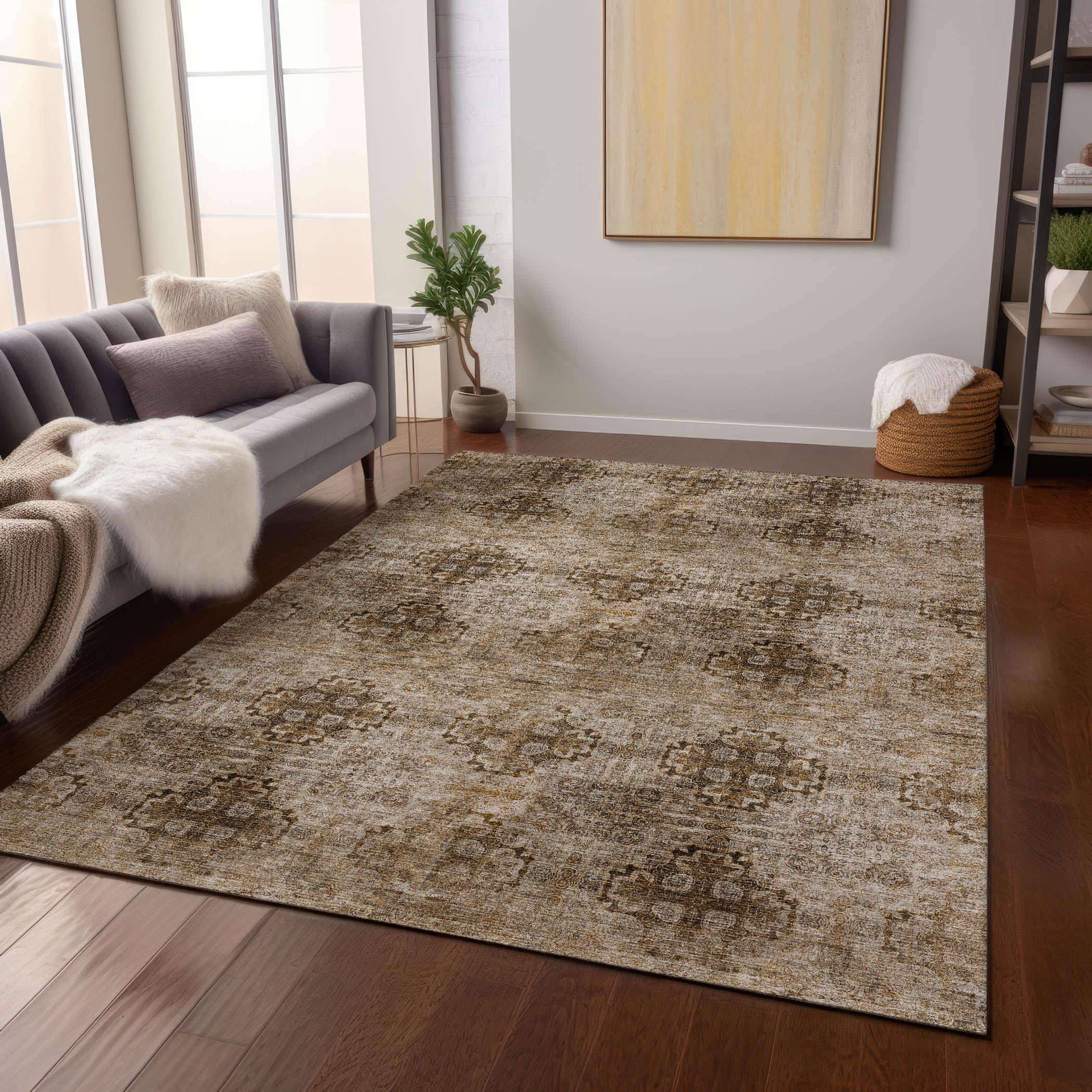 Addison Rugs Chantille ACN557 Taupe 5' x 7'6" Indoor Outdoor Area Rug, Easy Clean, Machine Washable, Non Shedding, Bedroom, Living Room, Dining Room, Kitchen, Patio Rug