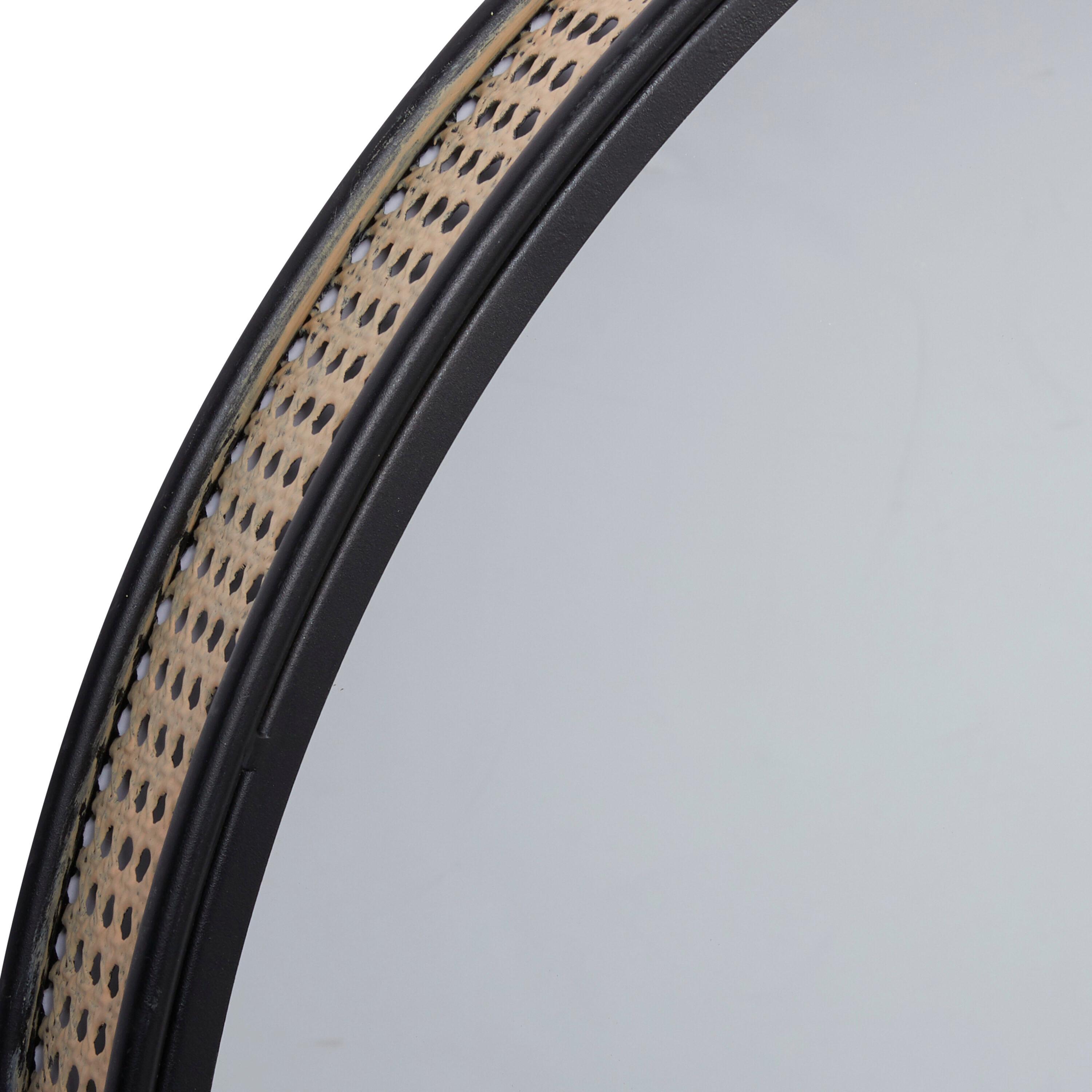 DecMode 32" x 32" Black Wall Mirror with Thin Frame