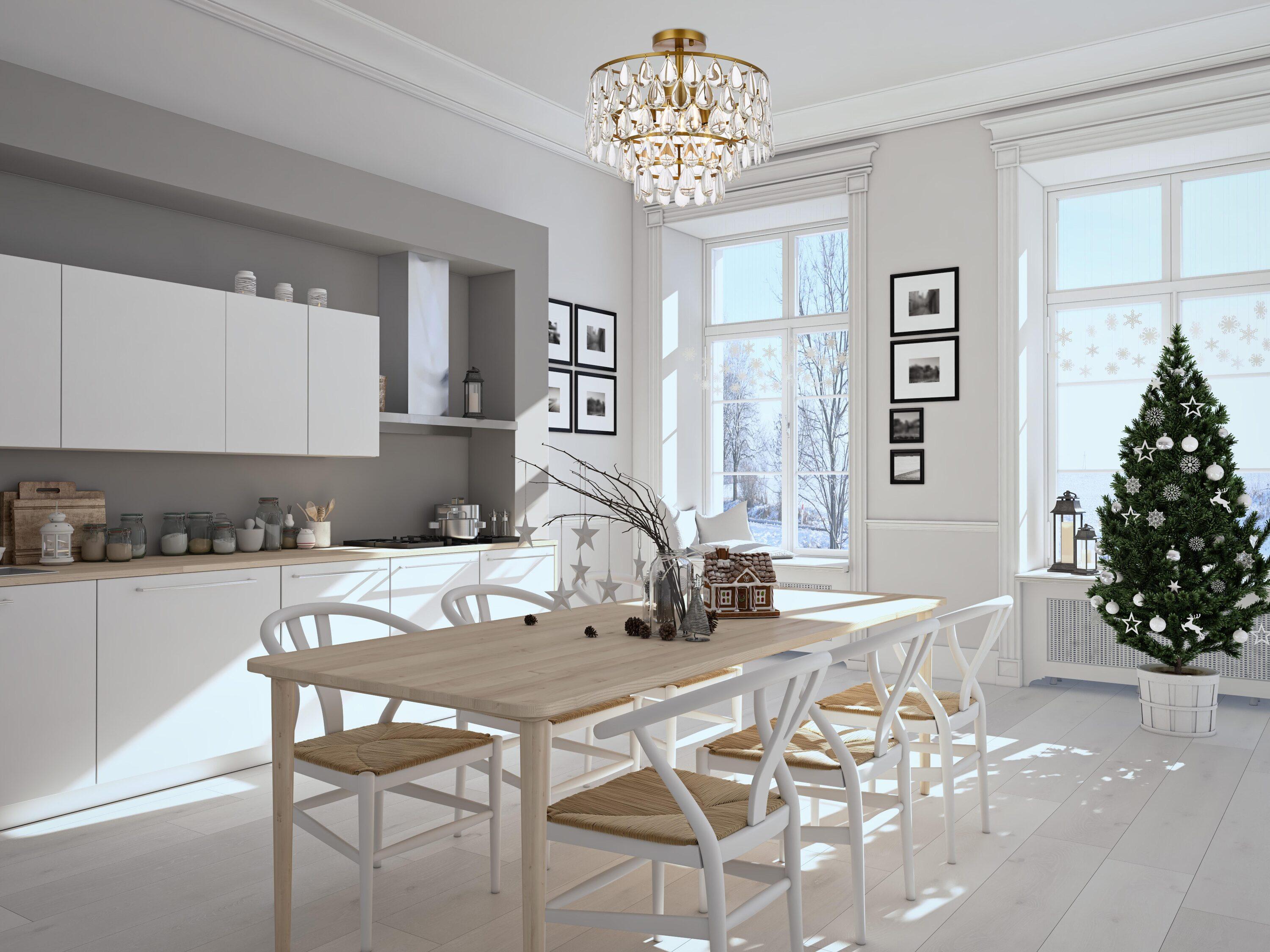 Elegant Lighting Mila 16 inch flush mount in brass