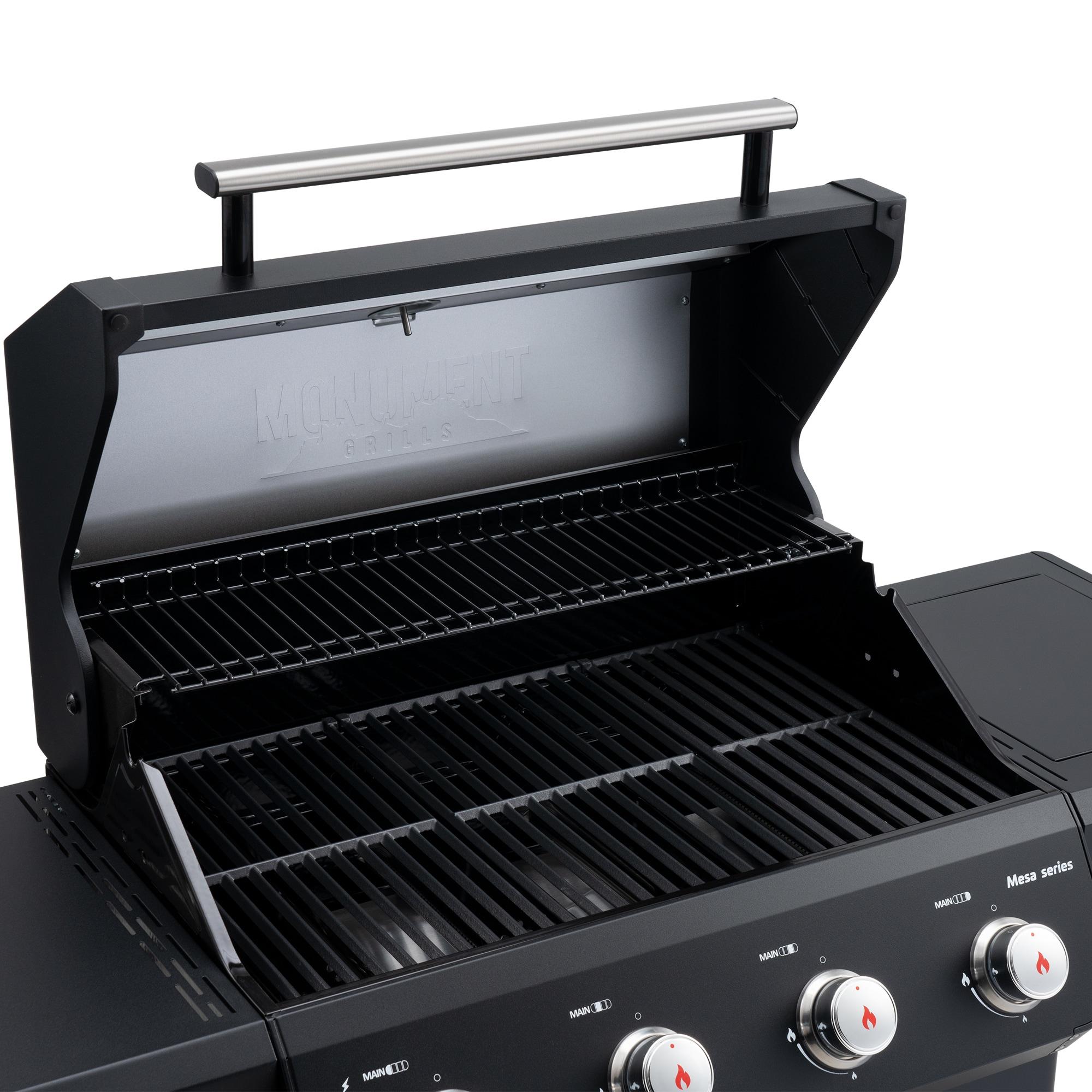 Monument Grills Mesa 425 4-Burner Liquid Propane 52000 BTU Gas Grill with side burner, Black