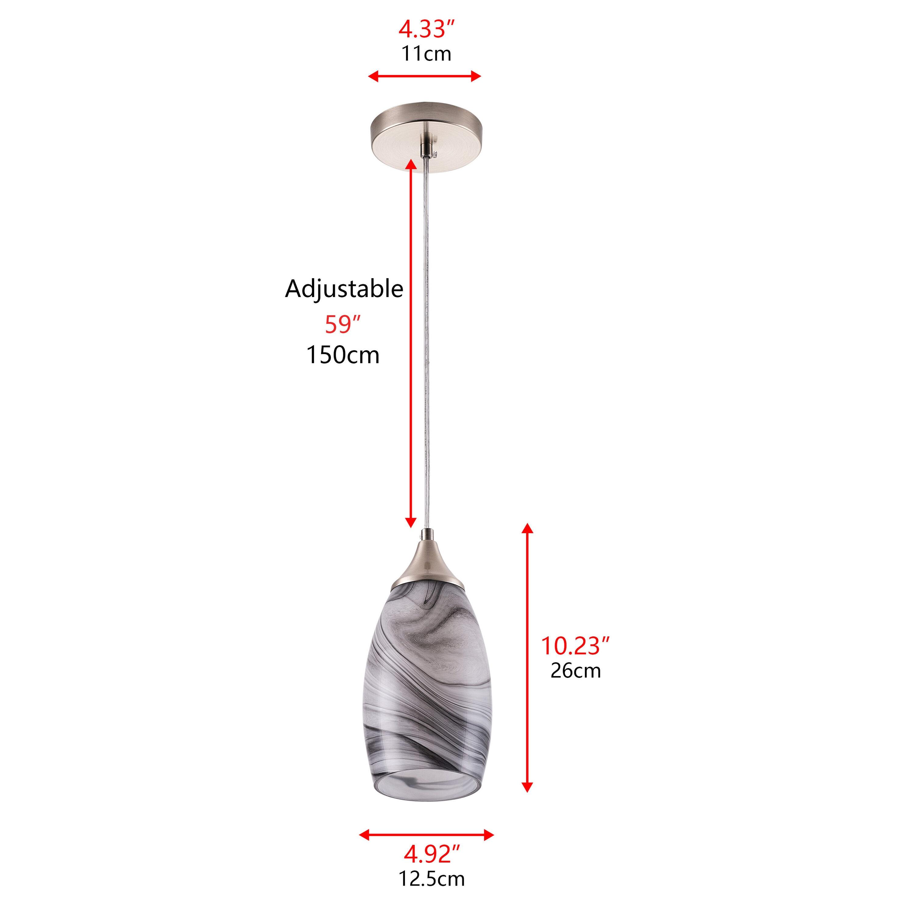 Craftsman Nickel Mini Pendant Light with Multicolor Art Glass
